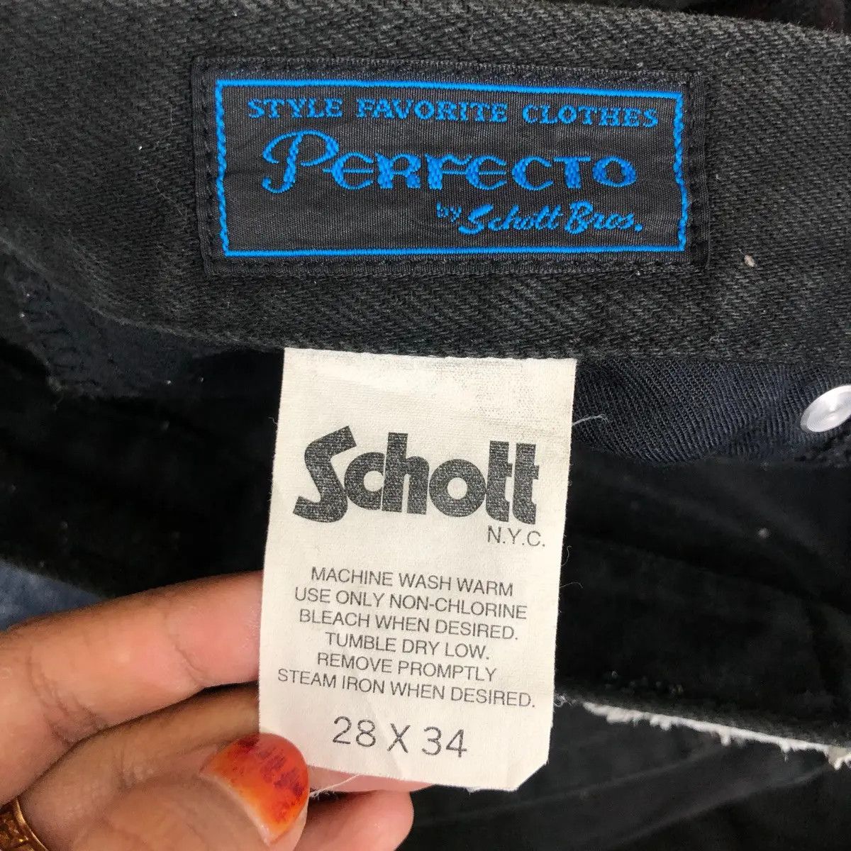 Schott Vintage 90’ SCHOTT PERFECTO BROS NYC Straight Jeans Denim Size 28" / US 6 / IT 42 - 8 Thumbnail