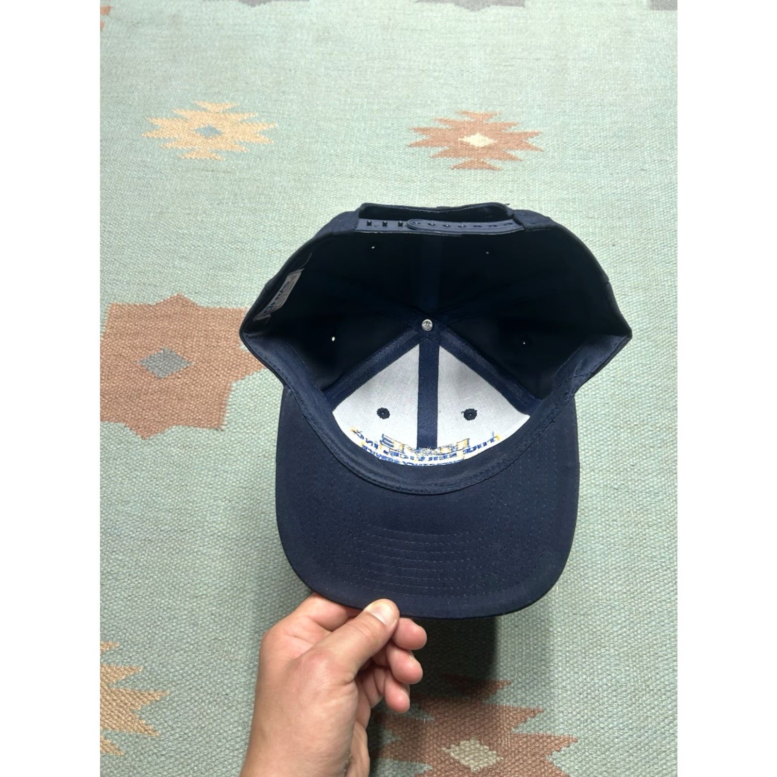 Vintage VINTAGE SnapBack Hat Cap H&E Tire Service Navy Blue Adjustable Car Mechanic Mens Adjustable Size ONE SIZE - 6 Thumbnail