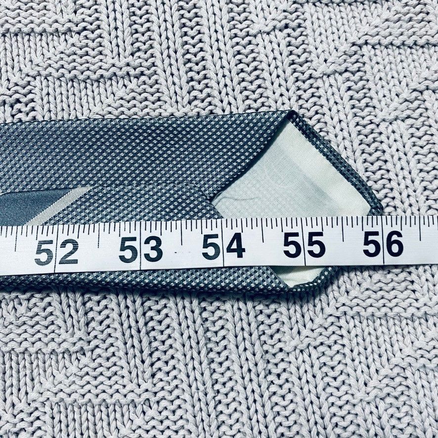 Vintage Ohrbach's silver gray striped silk skinny tie Size ONE SIZE - 4 Thumbnail