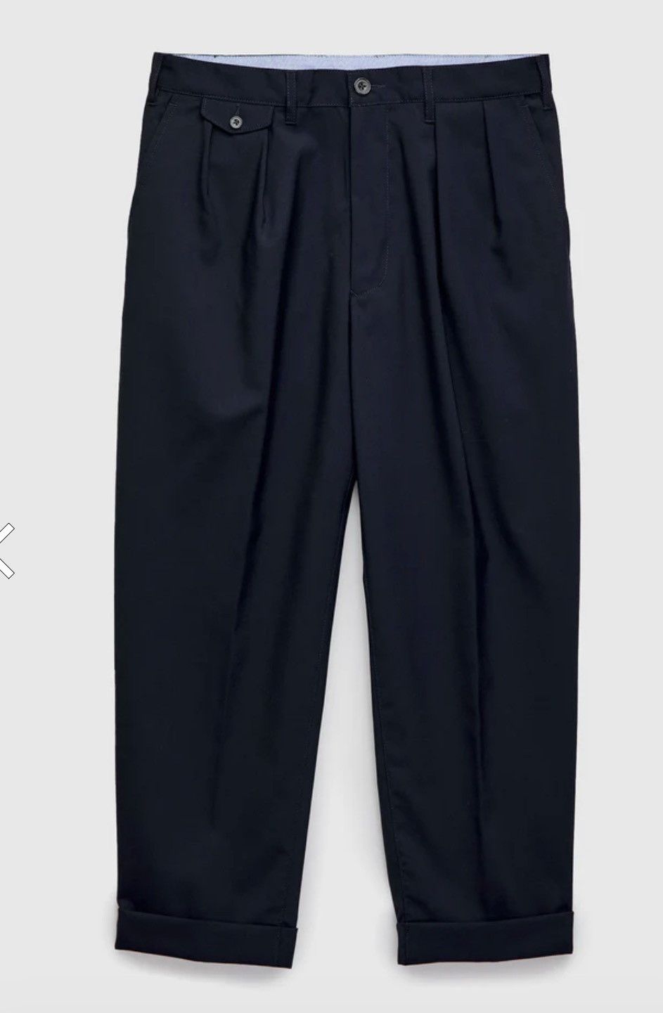 Beams Plus Beams Plus Cropped Double Pleat Chino Pant in Navy Size US 31 - 9 Thumbnail