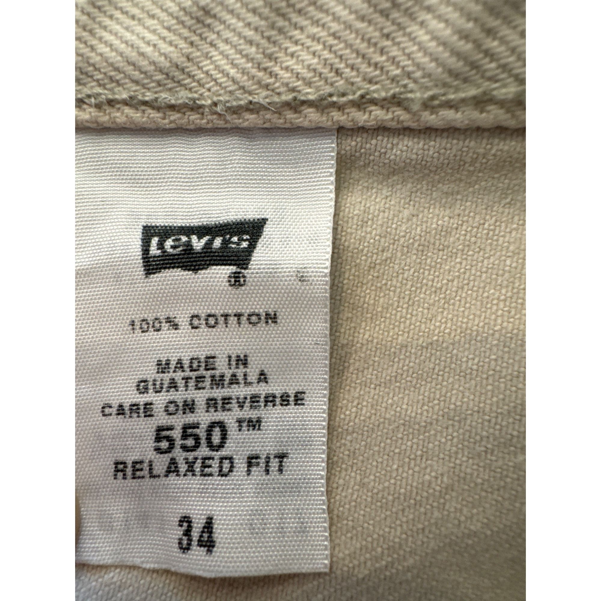 Levi's Levis 550 Relaxed Fit Mens Denim Shorts 34 Beige Cotton Vint Size US 34 / EU 50 - 3 Thumbnail