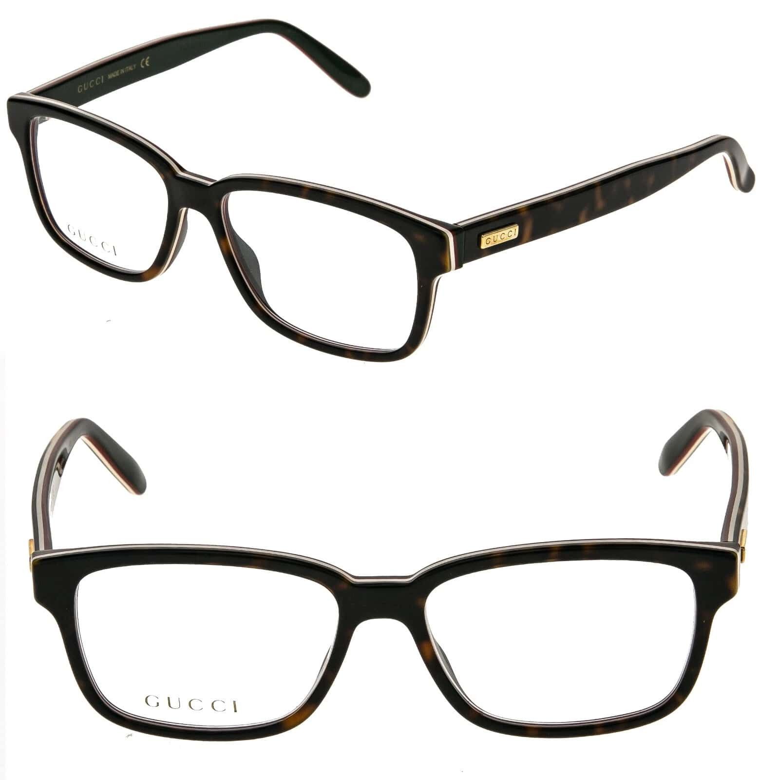 Gucci GUCCI GG0272O 0272 Havana Web Green Red Unisex Eyeglasses Size ONE SIZE - 1 Thumbnail