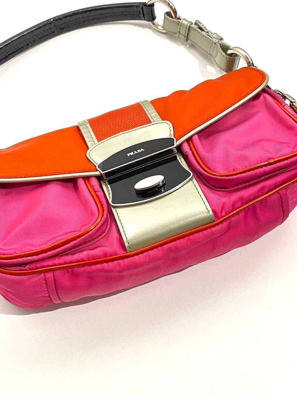 Prada Prada Rosa Pocket Space Logo Shoulder Hand Bag Vintage Y2K Size ONE SIZE - 7 Thumbnail