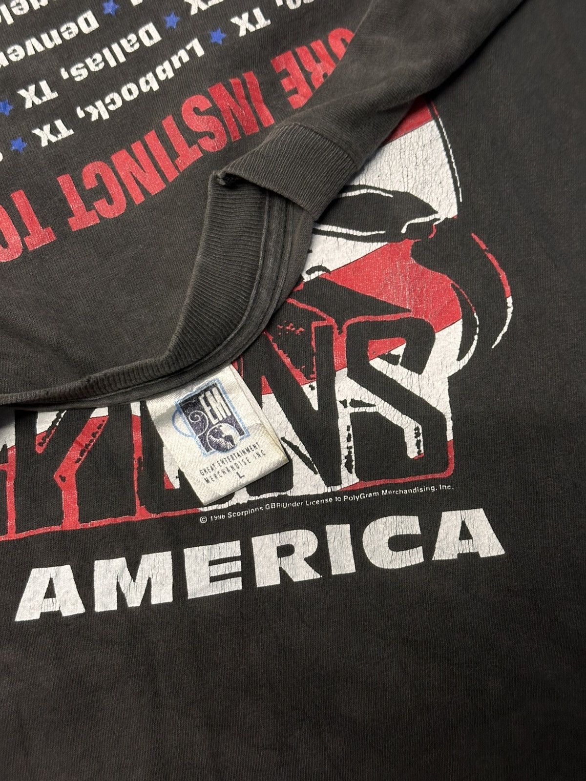 Band Tees × Vintage Vintage 90s Scorpion Pure Instinct Tour 1996 Across America Size US L / EU 52-54 / 3 - 5 Thumbnail