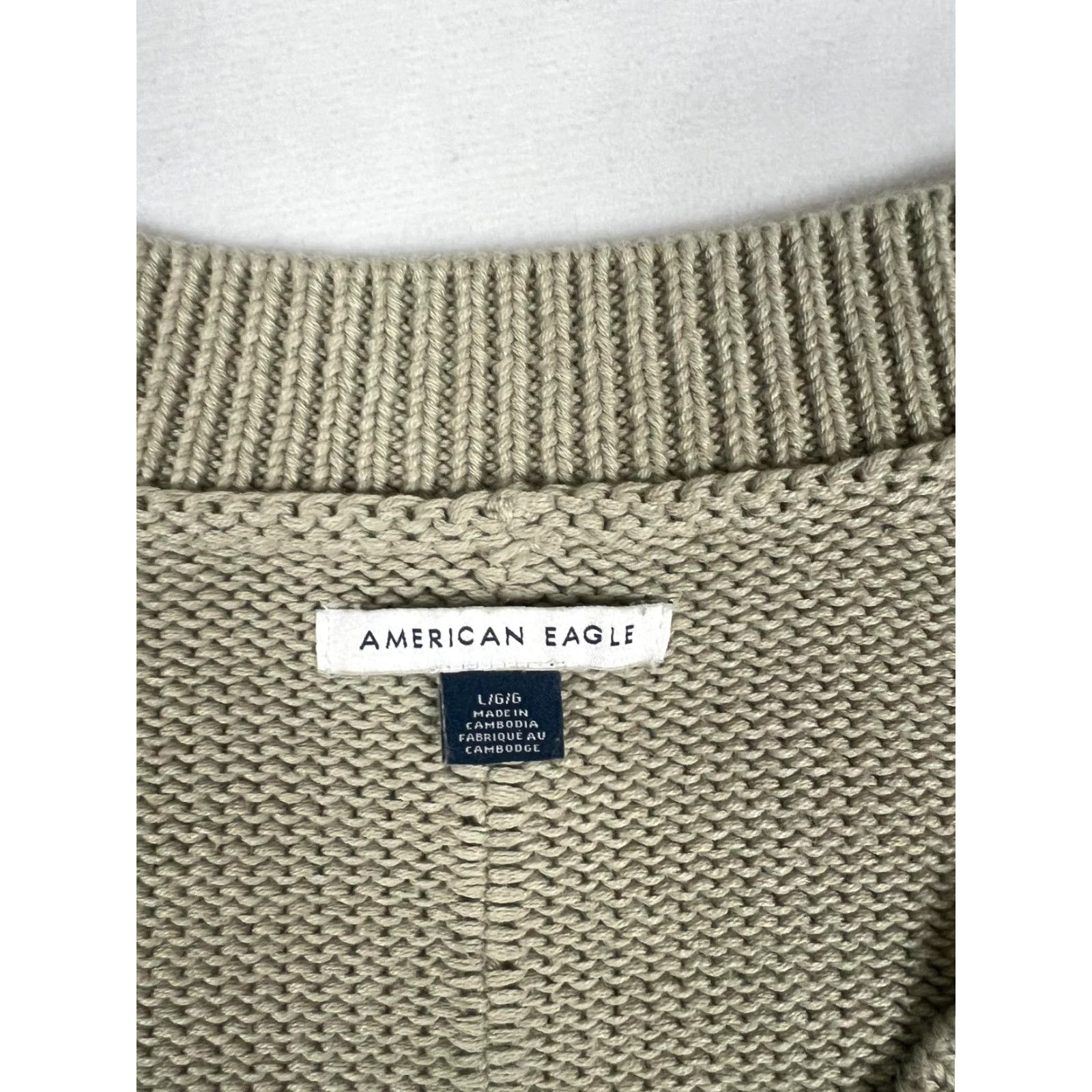 Vintage American Eagle Sweater Womens Large Green V Neck Relaxed Fit Pullover Knit Size L / US 10 / IT 46 - 2 Thumbnail