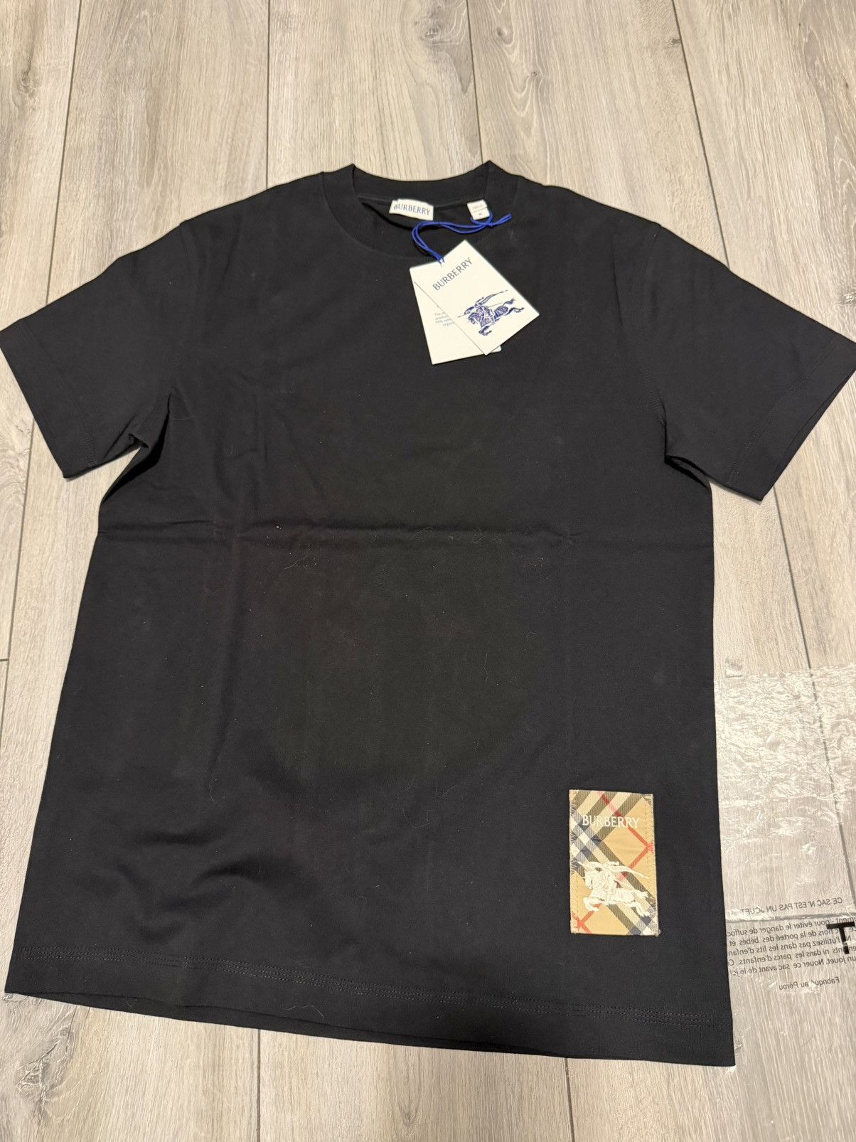 Burberry Burberry Check Label Cotton T-shirt Size US M / EU 48-50 / 2 - 1 Thumbnail
