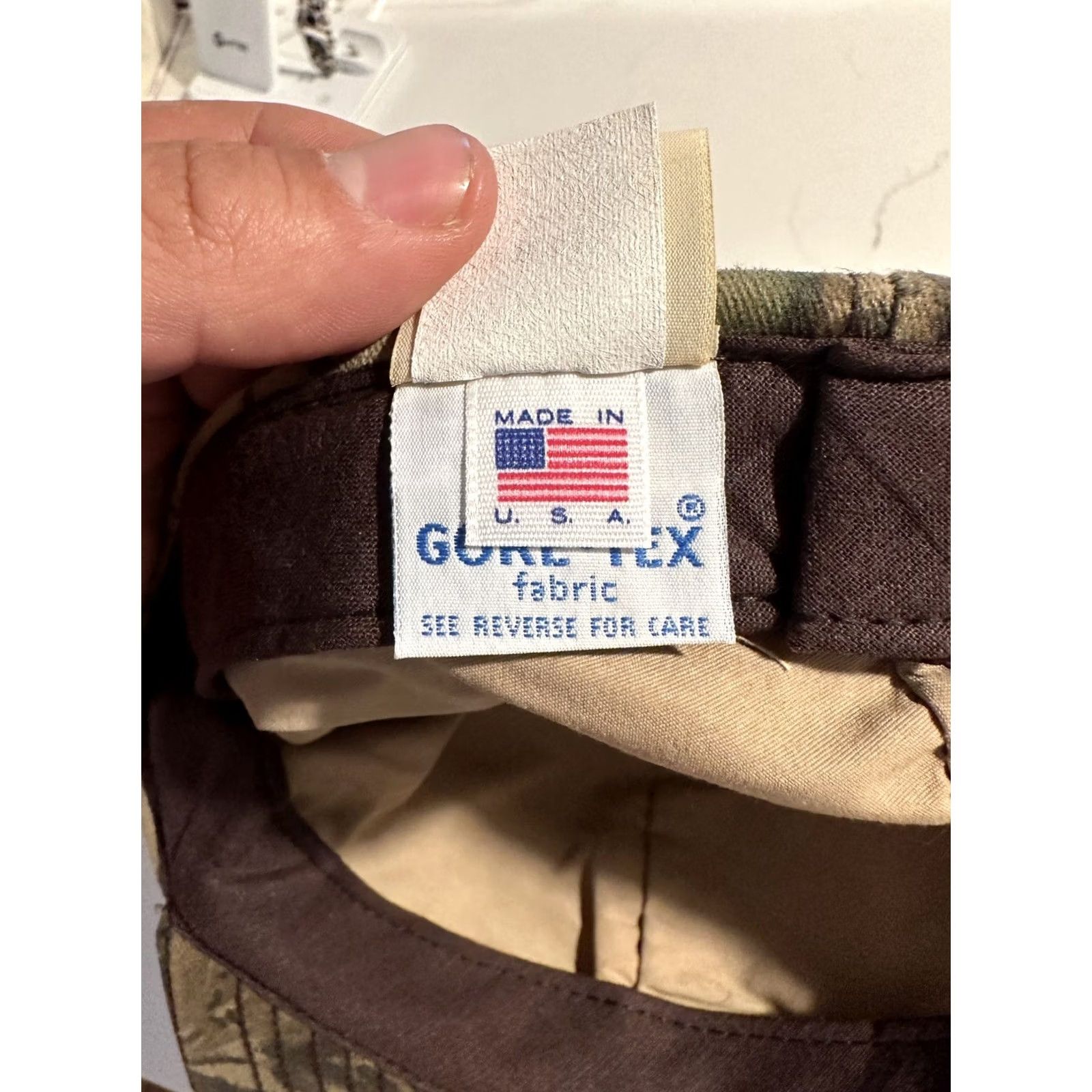 Vintage VINTAGE Gore-Tex Waterproof Hat Camo Hunting Cap Made USA Whitewater Outdoors L Men Baseball Cap USA Mens Cap Size ONE SIZE - 8 Thumbnail
