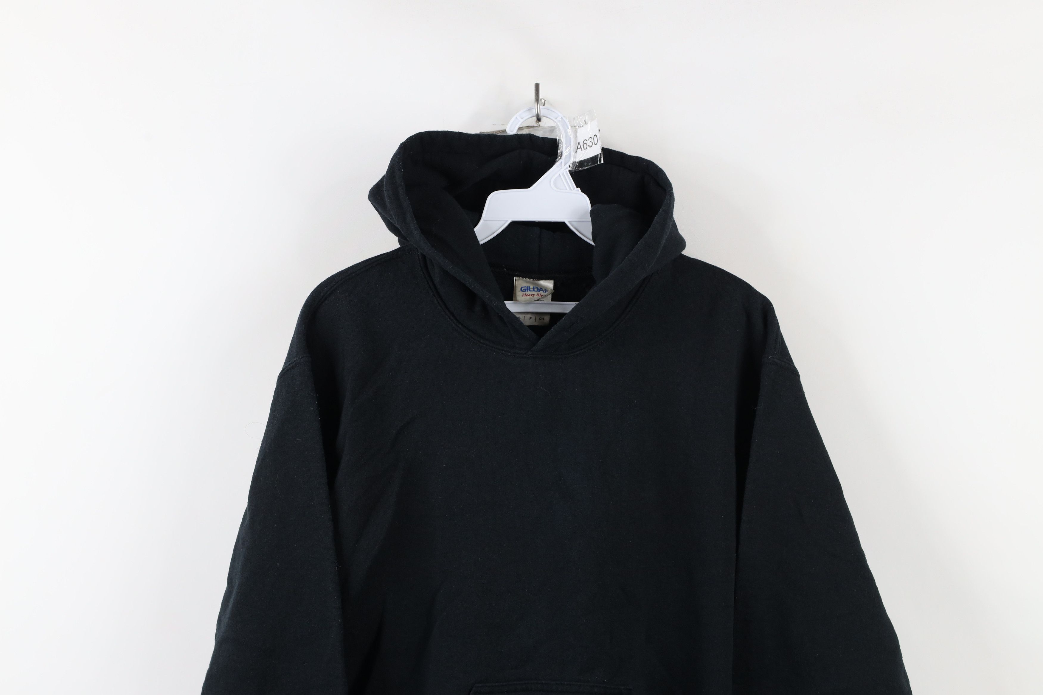 Vintage Vintage 90s Y2K Streetwear Blank Hoodie Sweatshirt Black Size US S / EU 44-46 / 1 - 2 Thumbnail