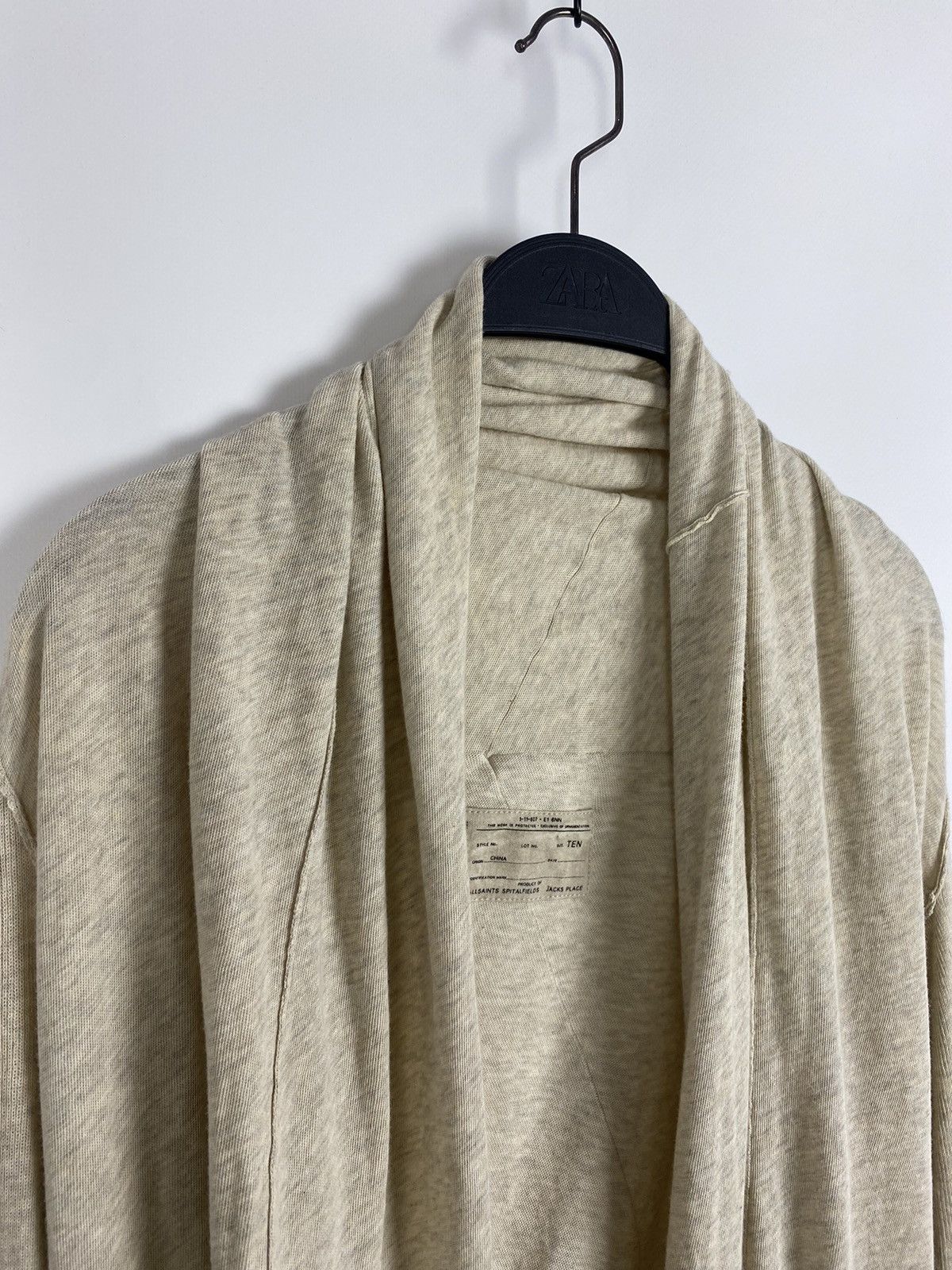 Allsaints Allsaints Cerulean Oatmeal Cotton Asymmetric Cardigan Size L / US 10 / IT 46 - 5 Thumbnail