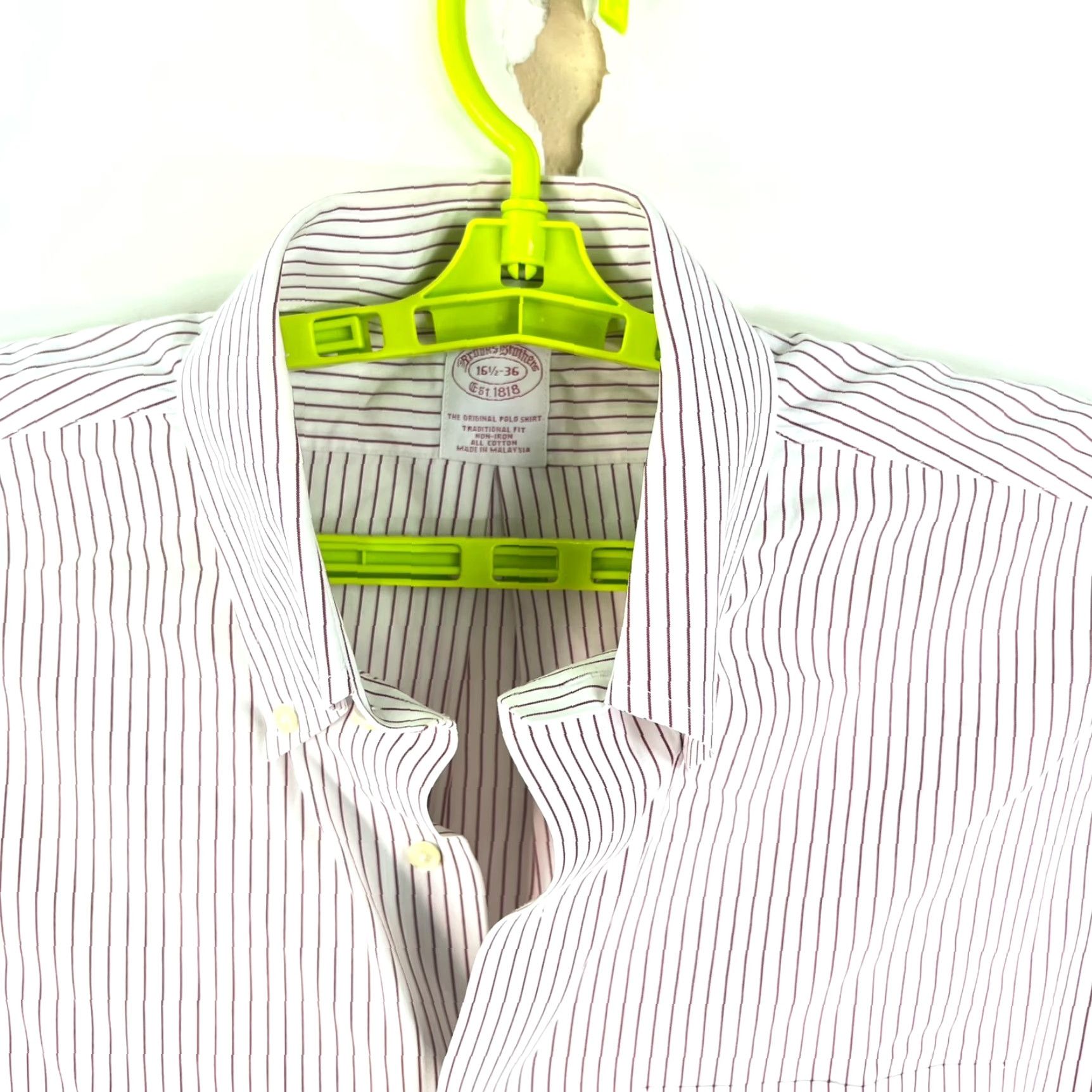 Brooks Brothers Brooks Brothers Original Polo Shirt Mens 16.5/36 Button-Down Cotton White Red Striped Shirt Size US L / EU 52-54 / 3 - 3 Thumbnail
