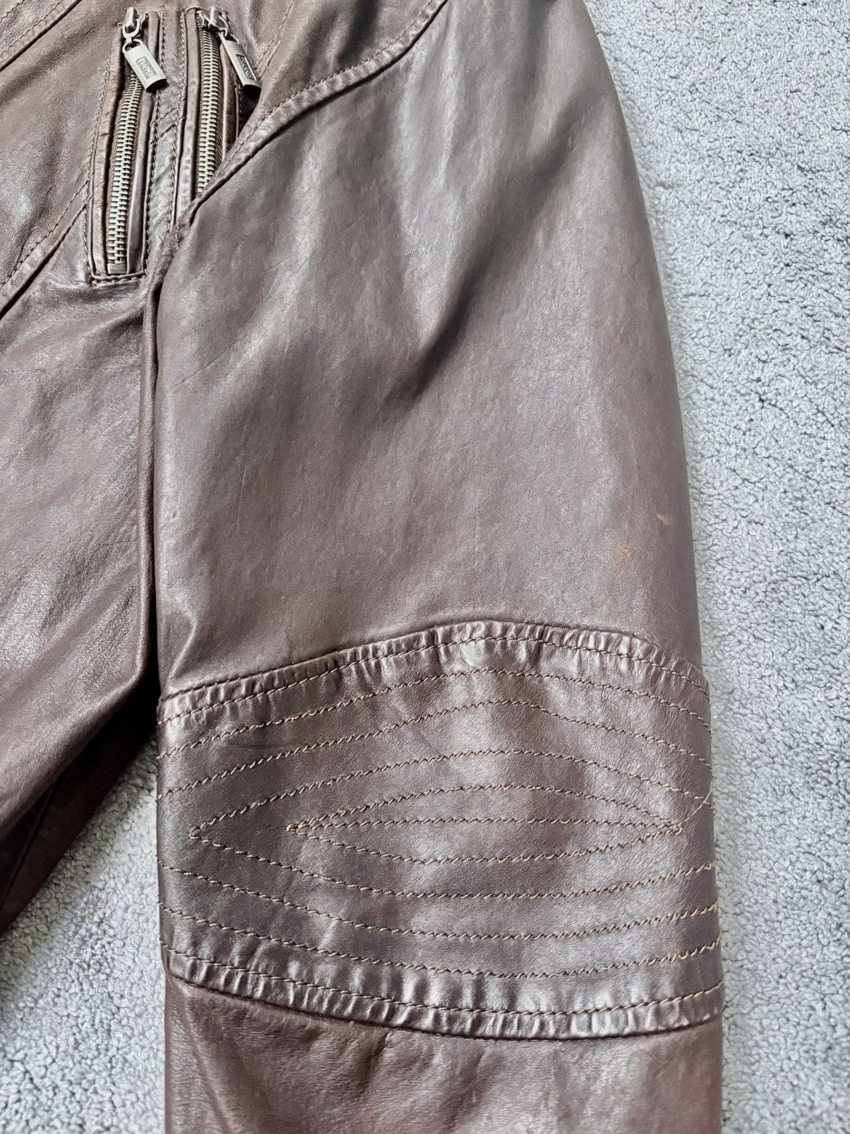 Other Vintage Trapper dark brown leather biker jacket size 50 Size US M / EU 48-50 / 2 - 3 Thumbnail