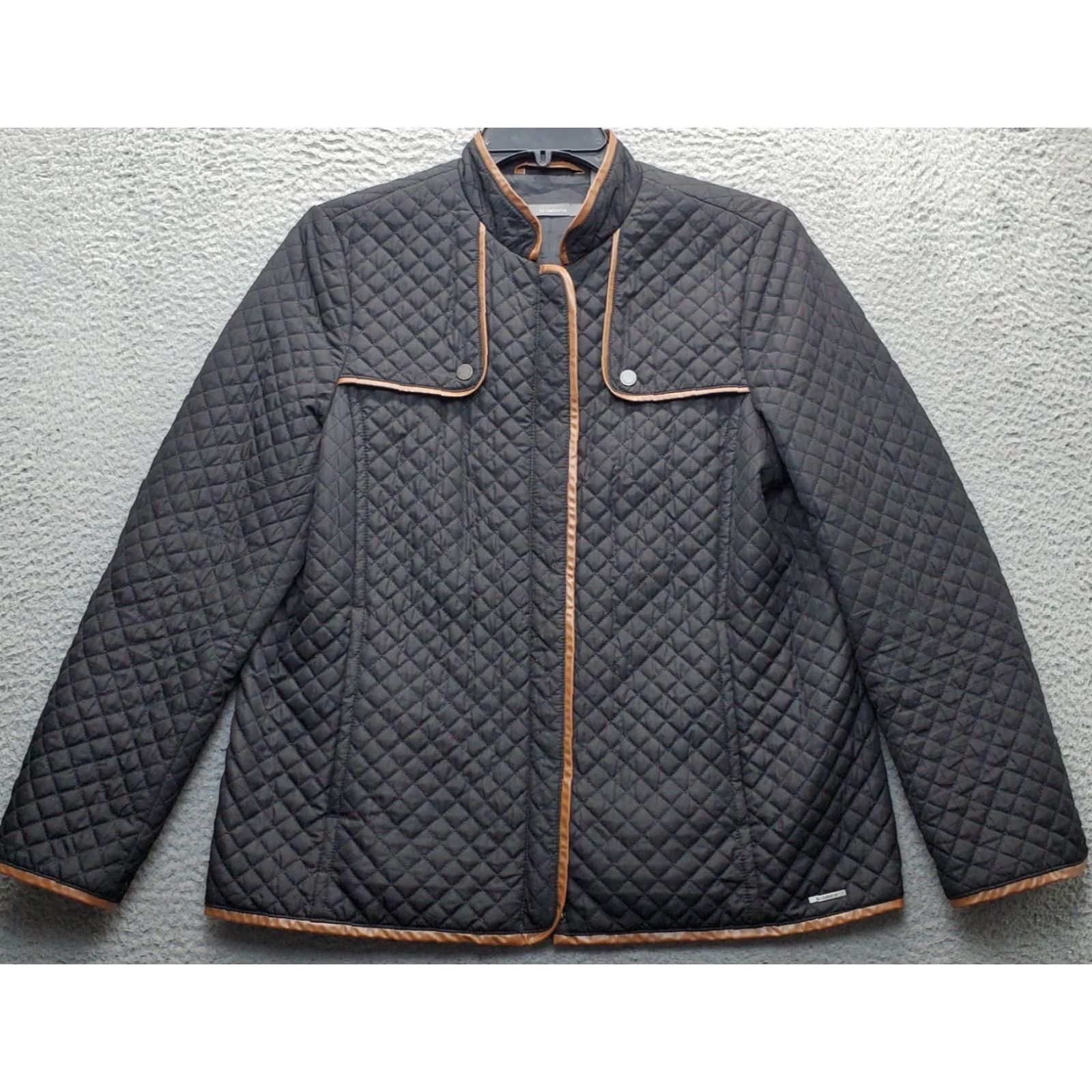 Liz Claiborne Liz Claiborne Jacket Womens Diamond Quilted Black Lightweight Snap Inside Zip Size L / US 10 / IT 46 - 2 Thumbnail