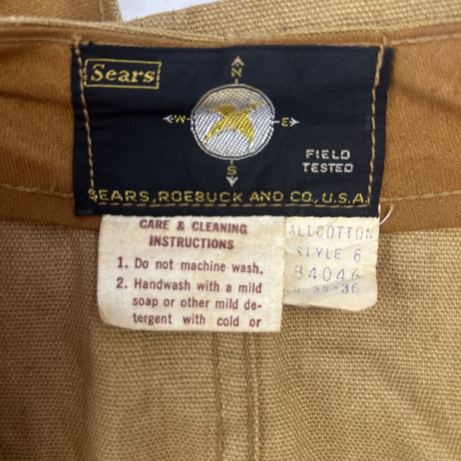 Sears Vintage Bullet Vest Sears Roebuck Co Hunting Brown No Holes Size ONE SIZE - 8 Thumbnail