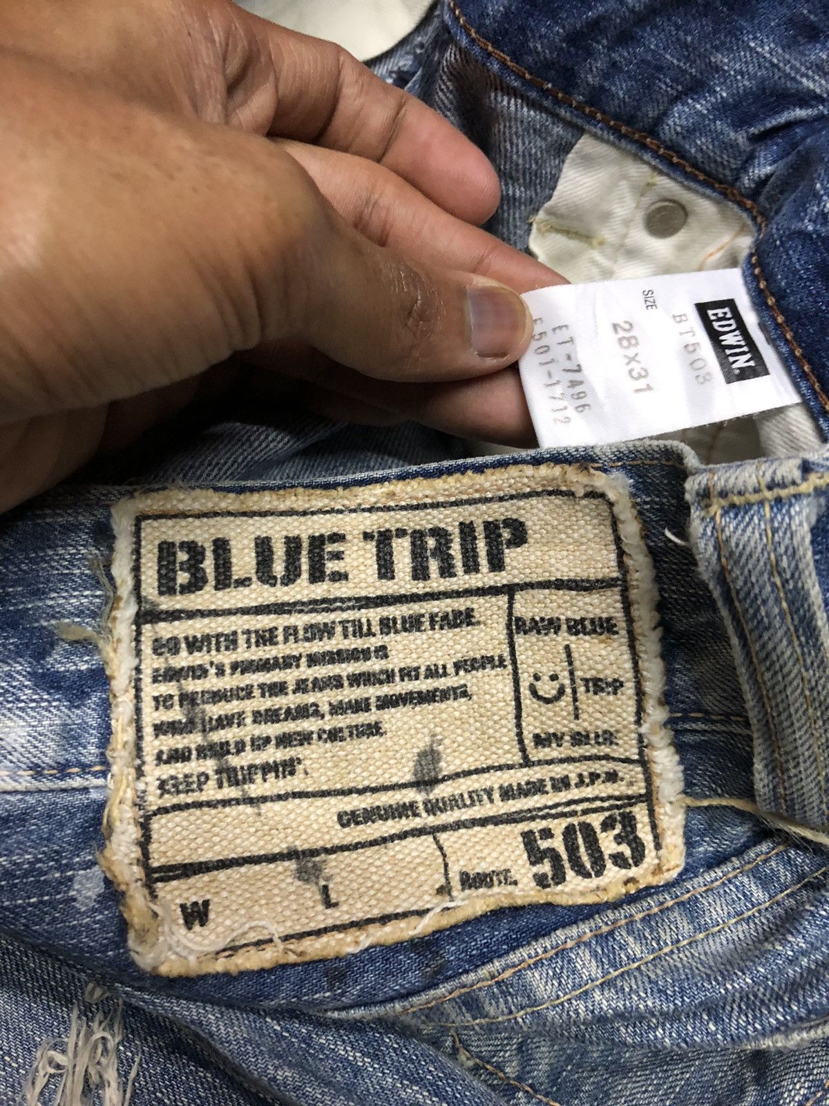 Edwin SPLATTER PAINT DISTRESSED DENIM Size US 30 / EU 46 - 3 Thumbnail