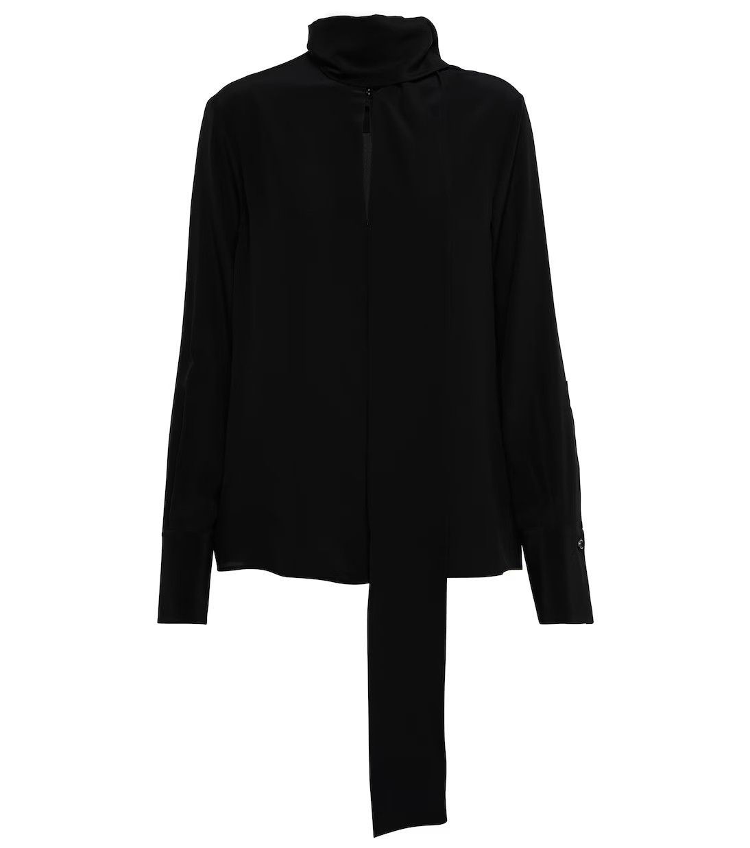 Givenchy o1loc1c0824 Tie Neck Blouse in Black Size S / US 4 / IT 40 - 1 Thumbnail