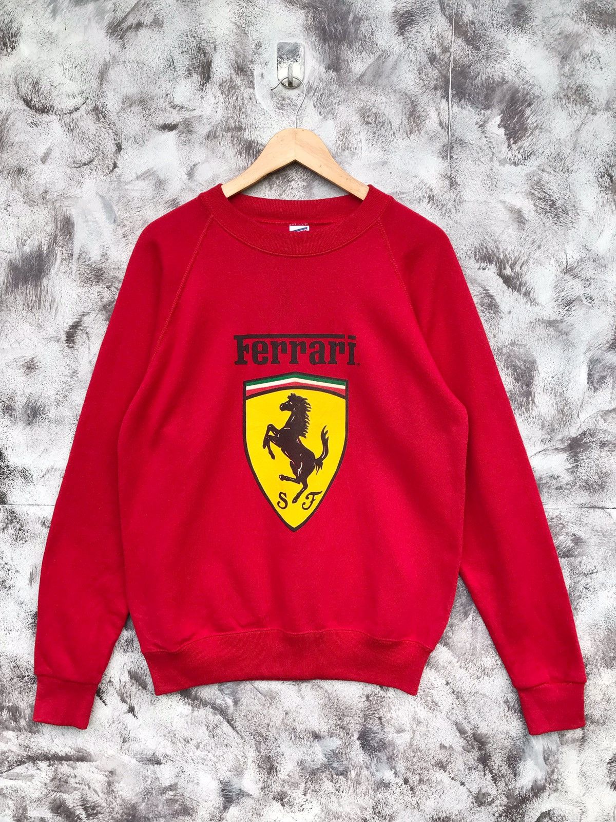 Vintage Vintage 90s ferrari printed logo sweatshirt Size US M / EU 48-50 / 2 - 1 Thumbnail