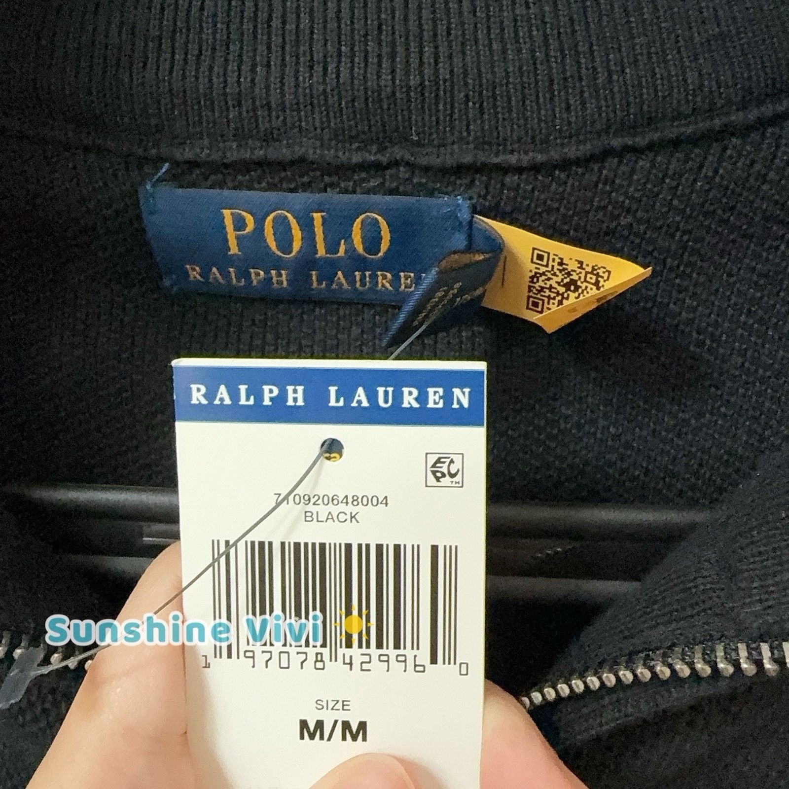 Ralph Lauren NWT Polo Ralph Lauren Men Cotton Quarter-Zip Sweater Black M Size US M / EU 48-50 / 2 - 2 Thumbnail