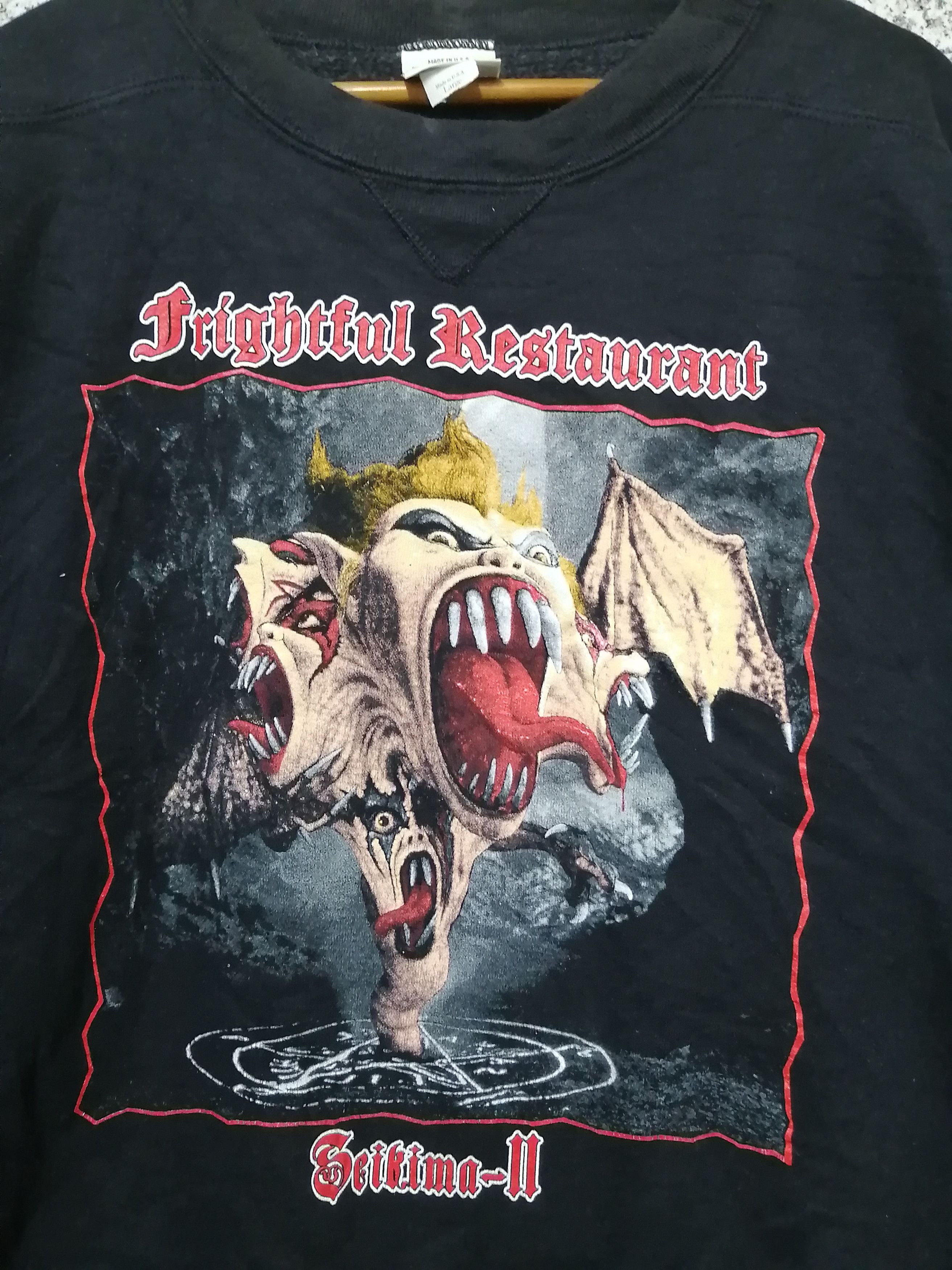 Band Tees 90s VINTAGE FRIGHTFUL RESTAURANT METAL BAND Size US L / EU 52-54 / 3 - 3 Thumbnail