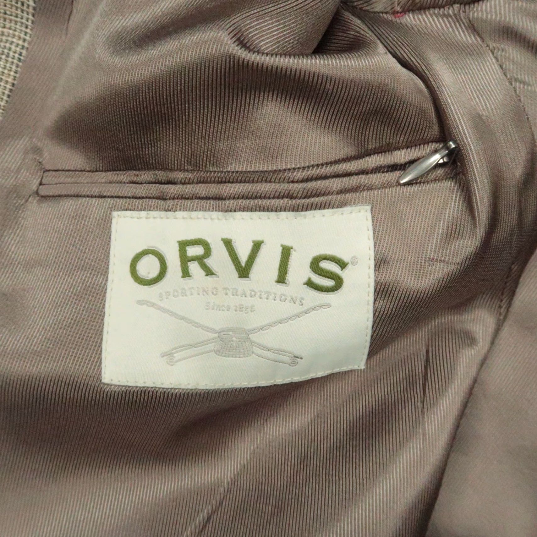 Orvis VINTAGE Orvis Blazer Men 46R Brown Silk 2 Piece Single-Breasted Notch Lapel Size 46R - 4 Thumbnail