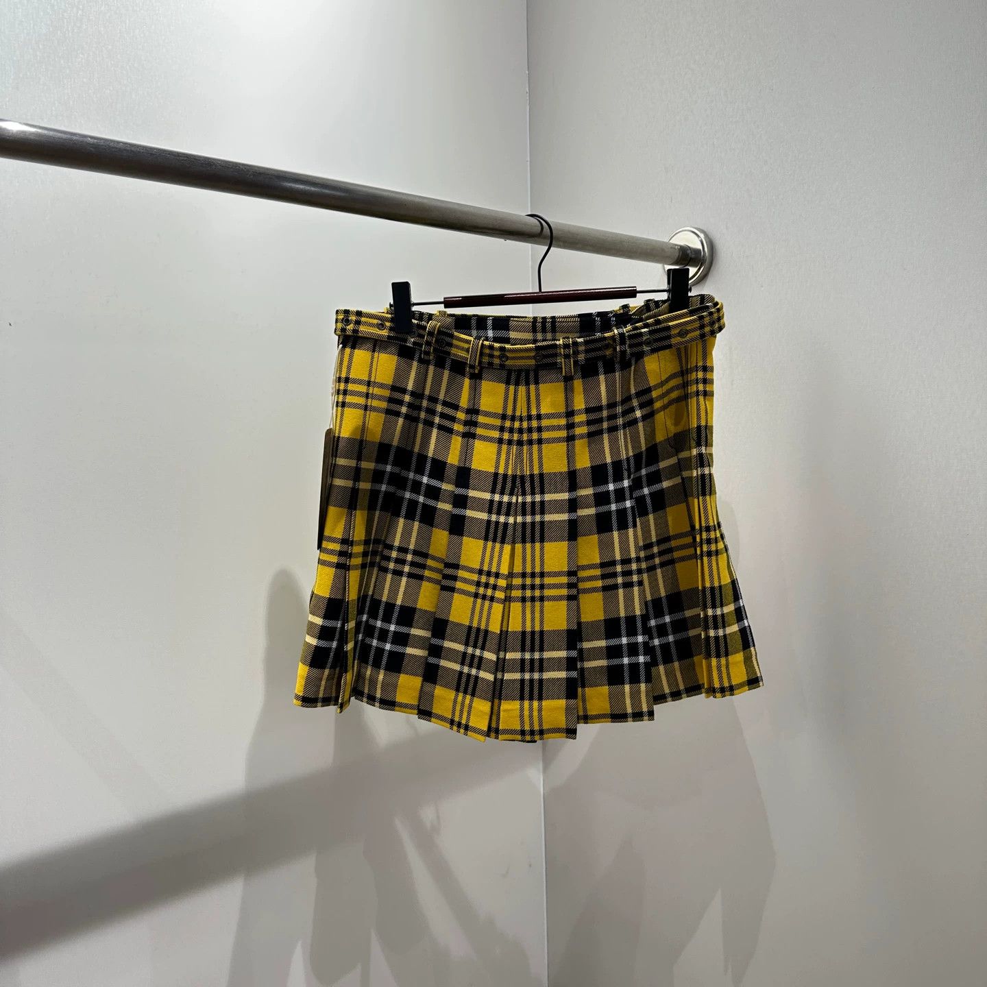 Christian Dior Monsieur Christian Dior mar228 Gingham Tie Wool Skirt 38 Size 27" / US 4 / IT 40 - 2 Thumbnail