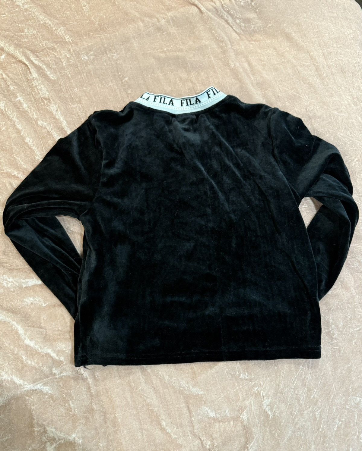 Fila Fila Black Velvet Velour Long Sleeve Top Size M / US 6-8 / IT 42-44 - 3 Thumbnail