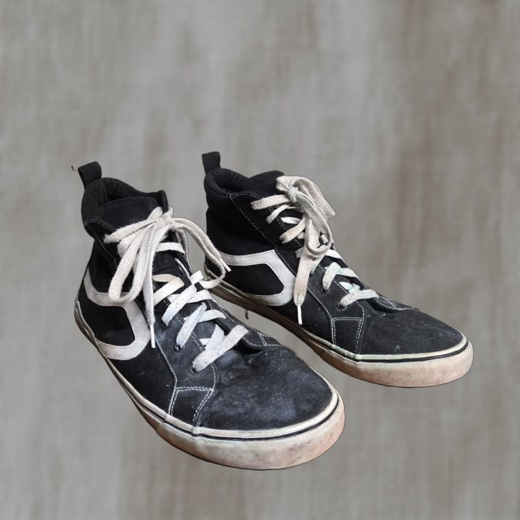Vintage No Boundaries Black Canvas High Top Sneakers Men Size 13 Lace Up Casual Shoes