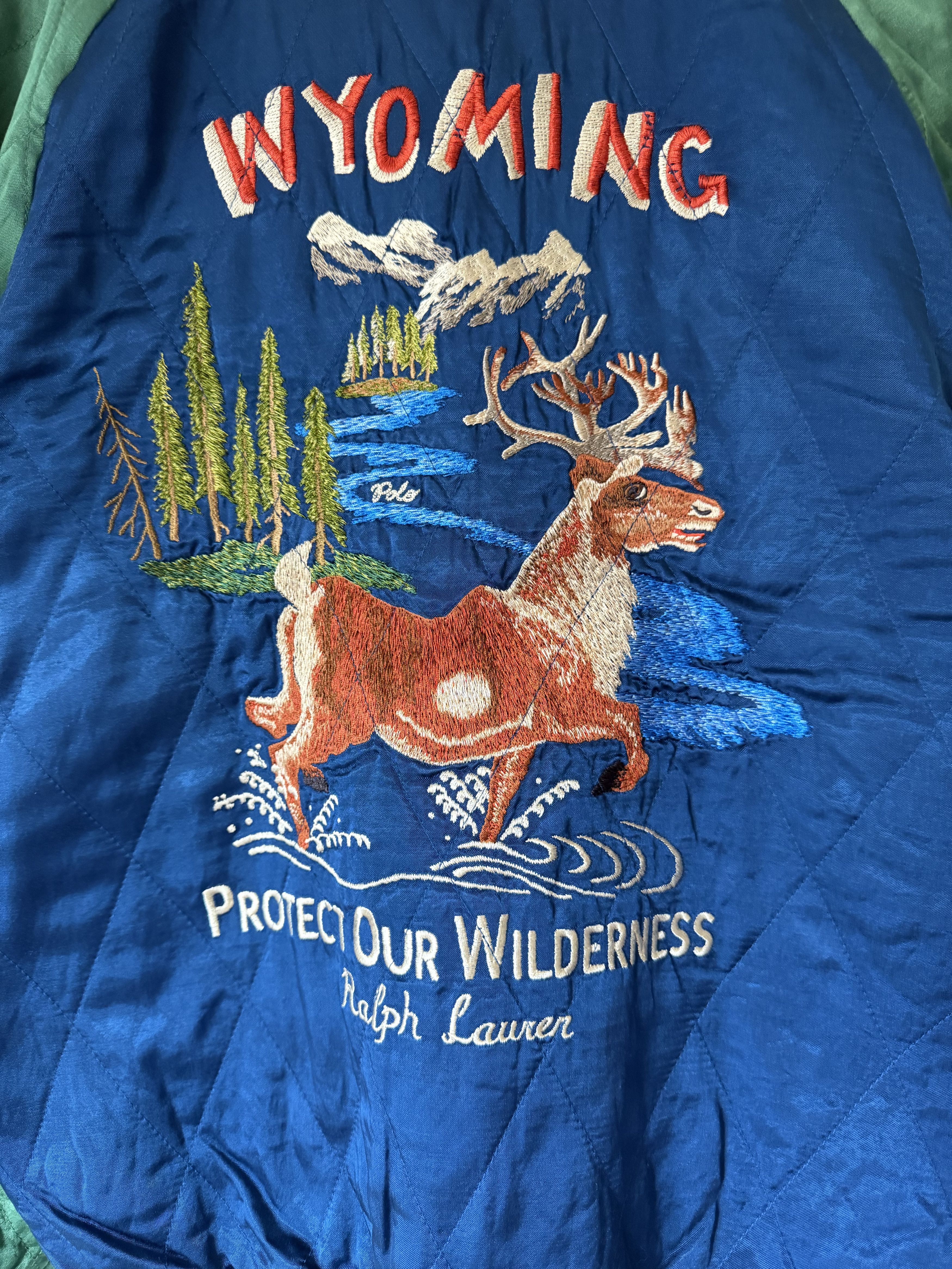 Polo Ralph Lauren Polo Ralph Lauren Wyoming Souvenir Satin Flight Jacket Size US L / EU 52-54 / 3 - 3 Thumbnail