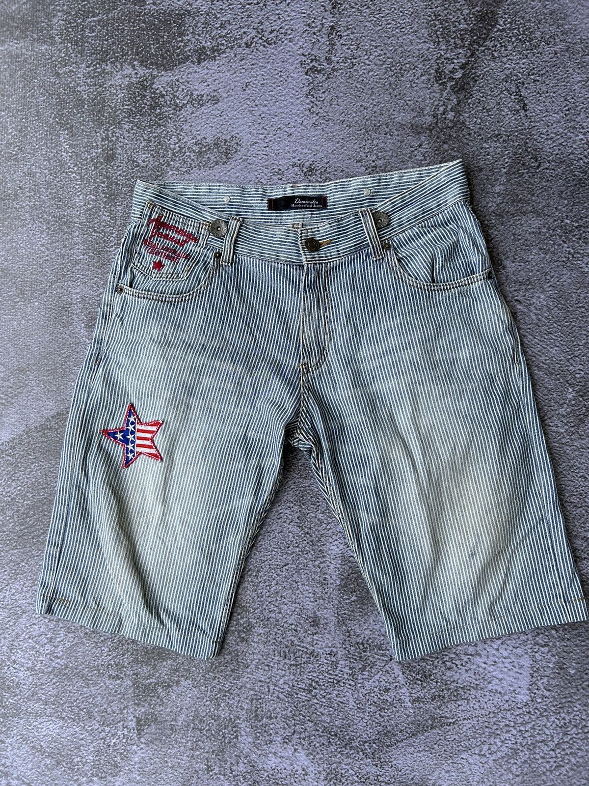 If Six Was Nine 💸BINDINGOFFER💸Dominate striped short pants patched styled Size US 34 / EU 50 - 2 Thumbnail