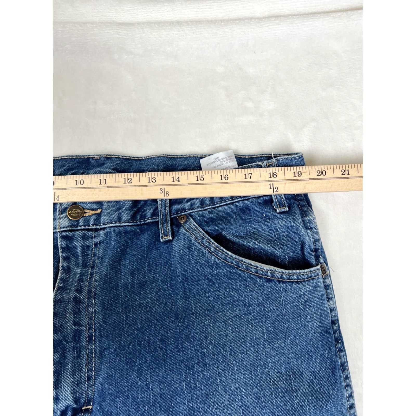 Dickies Dickies Jeans Mens 38x32 Blue Relaxed Straight Denim Work Pants Size US 38 / EU 54 - 4 Thumbnail