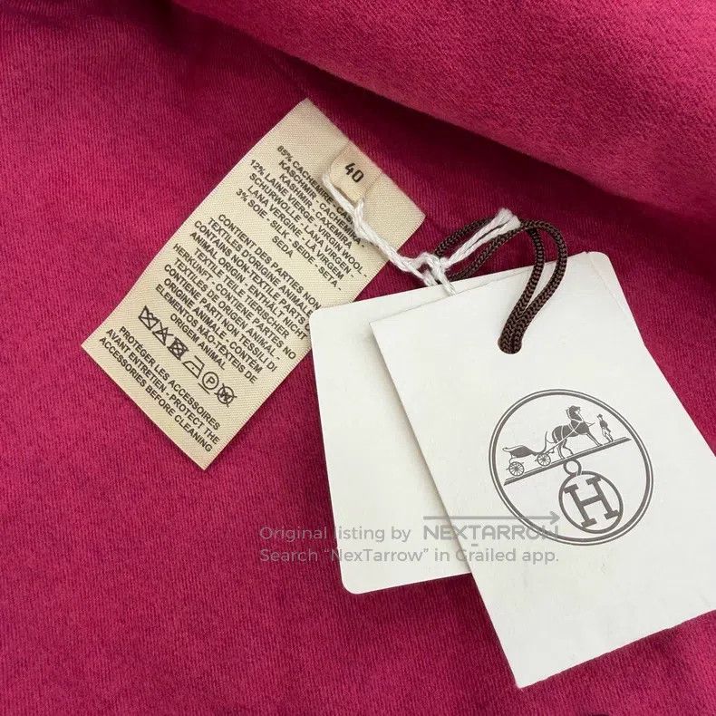 Hermes Hermes Mauve Color Block Notched Collar Cashmere Wool Silk Size S / US 4 / IT 40 - 4 Thumbnail