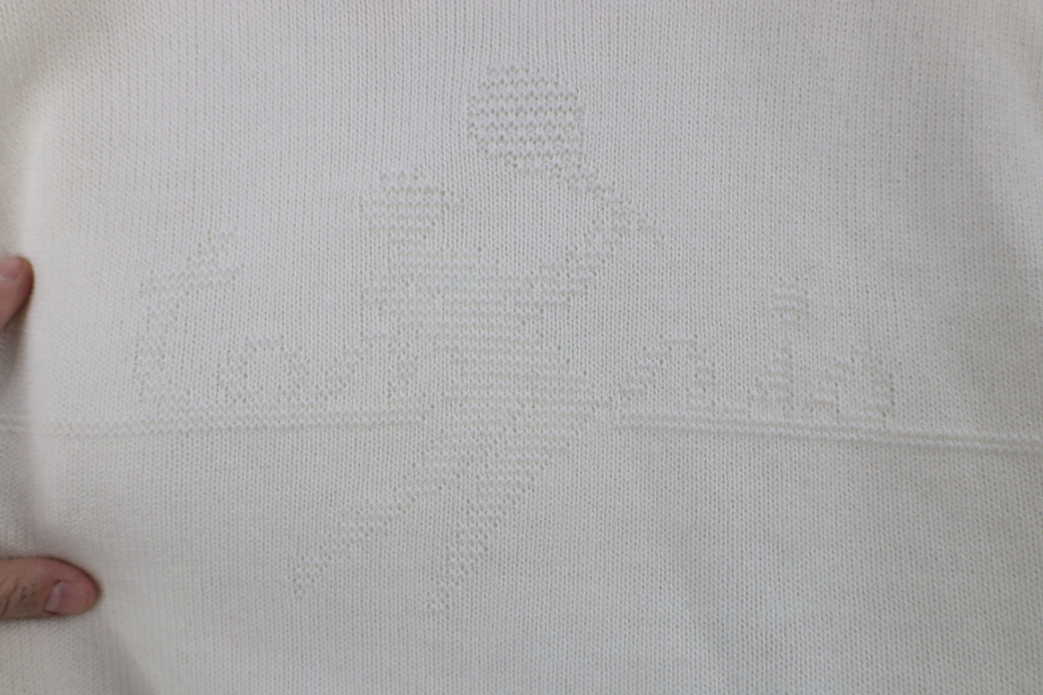 Lacoste × Vintage Vintage 70s 80s Izod Lacoste Tennis Spell Knit Sweater White Size M / US 6-8 / IT 42-44 - 4 Thumbnail