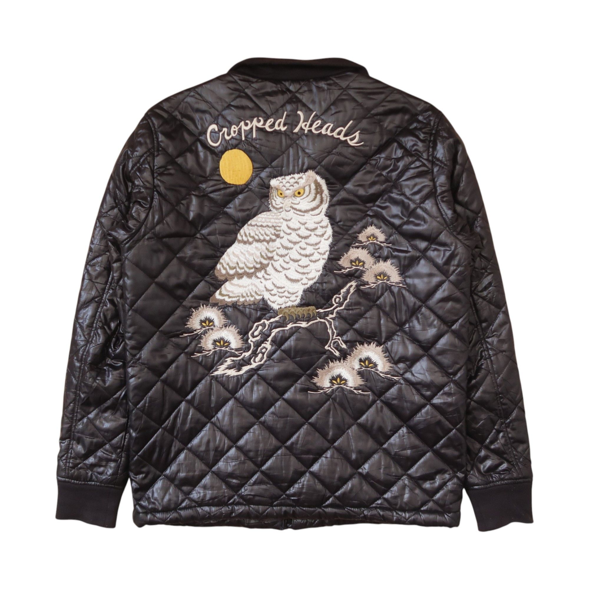 Vintage Cropped Head Owl Sukajan Quilted Jacket