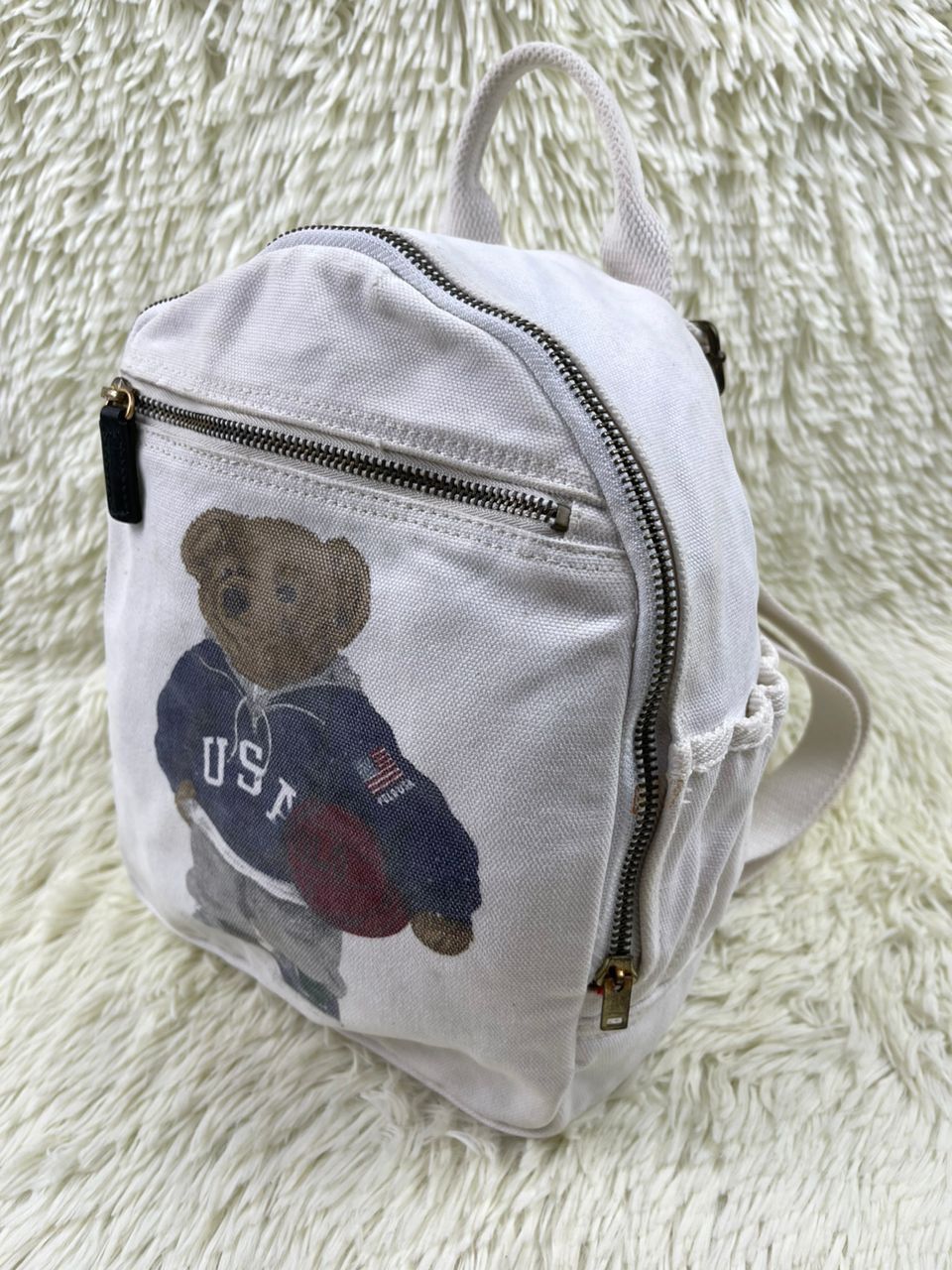 Polo Ralph Lauren × Ralph Lauren × Vintage Ralph Lauren Polo Bear Canvas Bagpack Size ONE SIZE - 3 Thumbnail