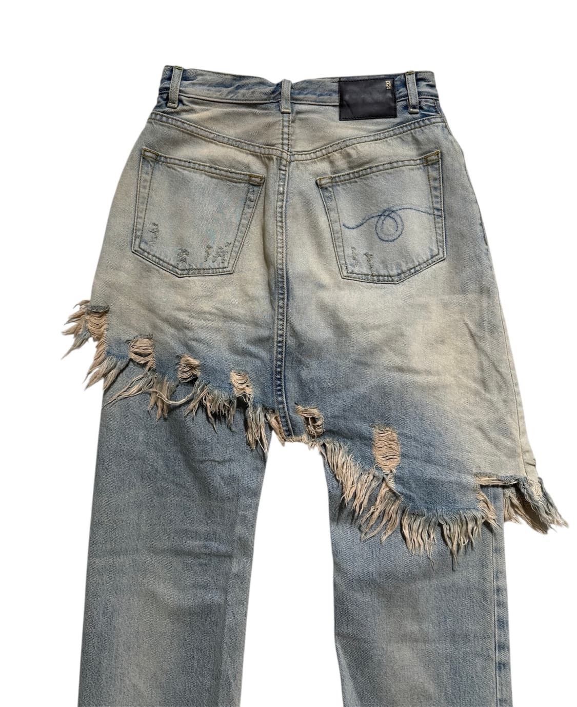 R13 R13 Distressed Double Denim Jeans Size 26" / US 2 / IT 38 - 5 Thumbnail