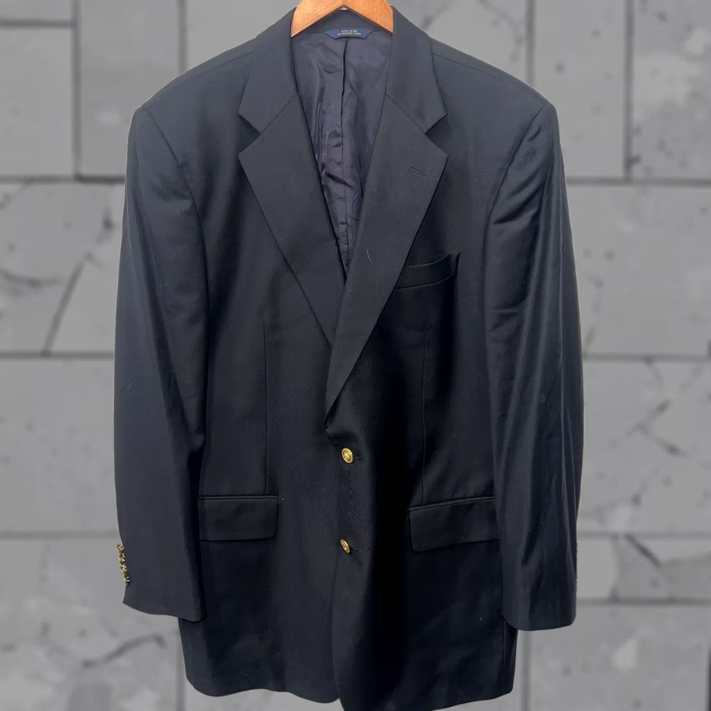 Brooks Brothers VINTAGE Brooks Brothers Black LORO PIANA Wool Sport Coat Mens 43 L Wool Sports Coat Mens Black 2 Piece 43 L Size US XS / EU 42 / 0 - 1 Thumbnail