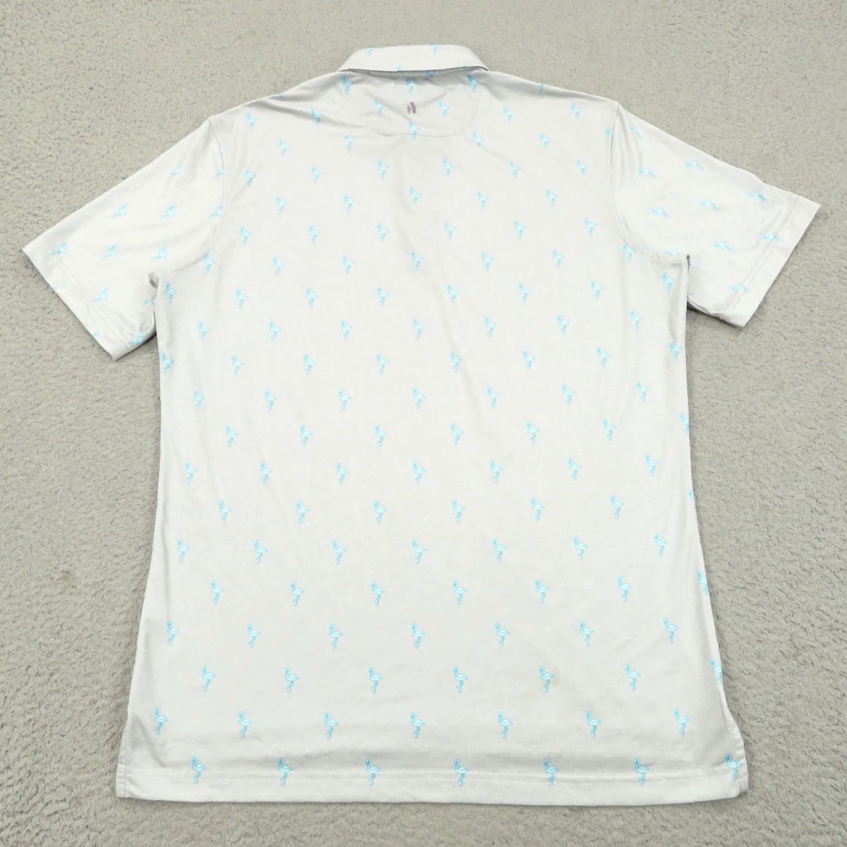 johnnie-O Johnnie-O Polo Medium Mens Light Grey Flamingo Graphic Print Golf Shirt Size US M / EU 48-50 / 2 - 7 Thumbnail
