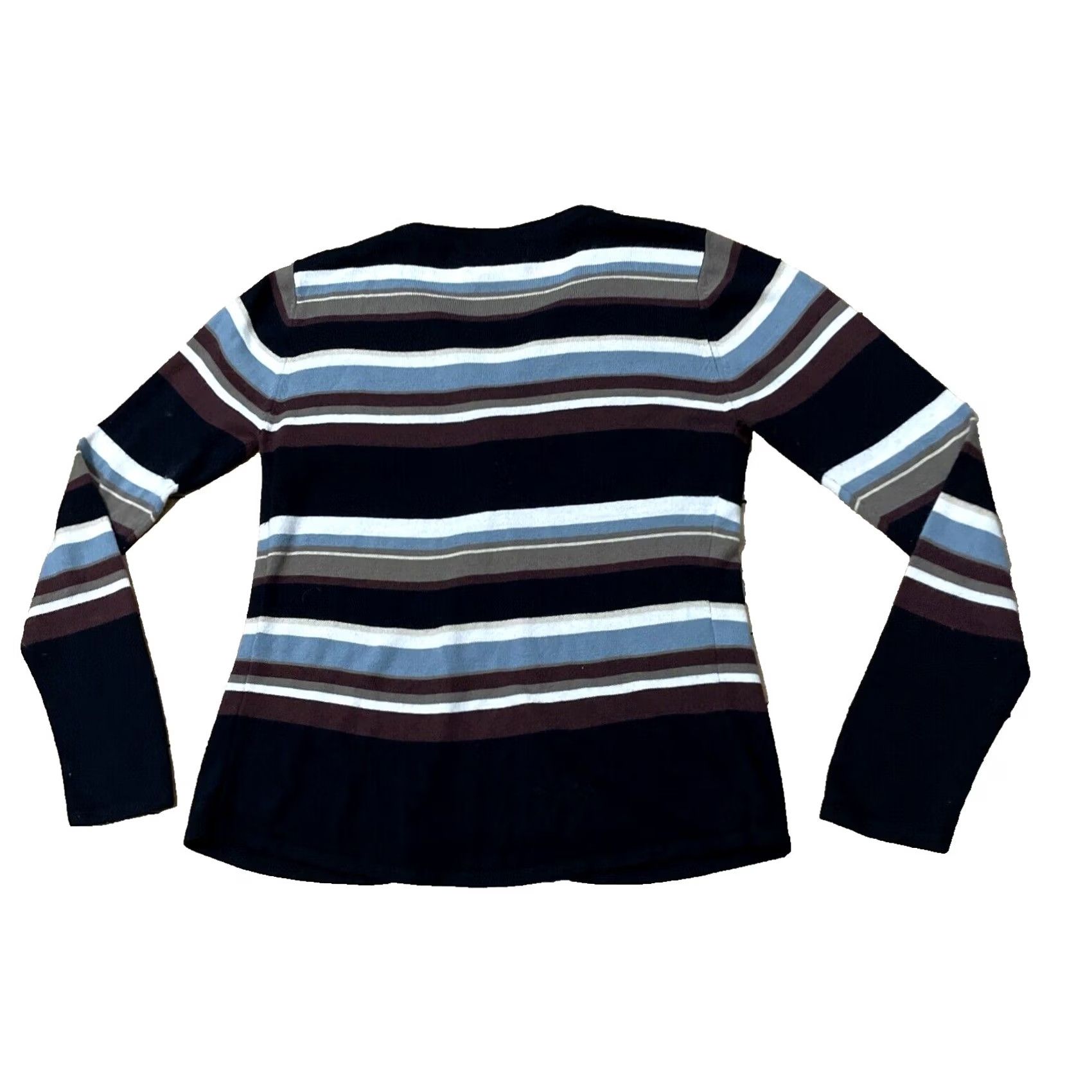 Vintage PROPHECY by SAG HARBOR Cardigan Women S Stripe Y2k Academia Button Knit Sweater Size S / US 4 / IT 40 - 2 Thumbnail