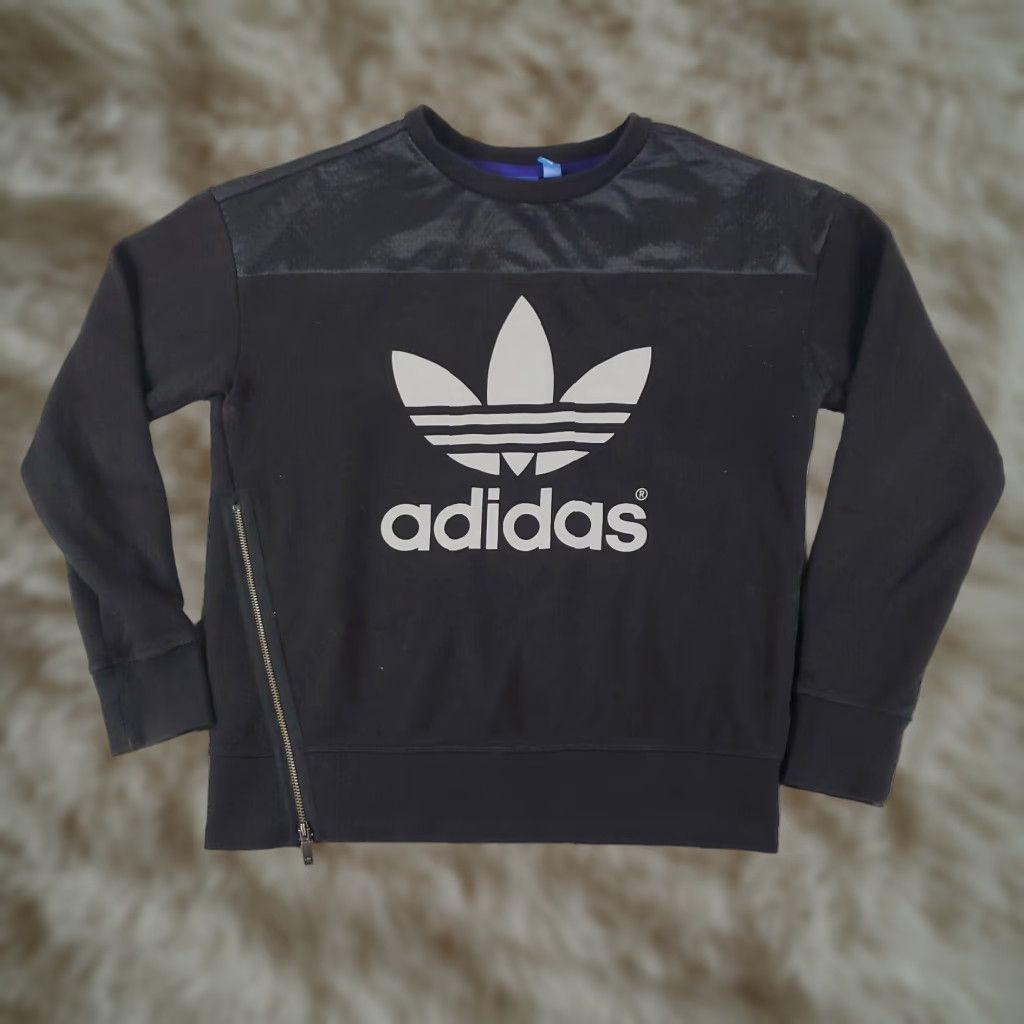 Adidas Adidas Pullover Sweater Womens XS Black Cotton Blend Crew Neck Size XS / US 0-2 / IT 36-38 - 1 Thumbnail