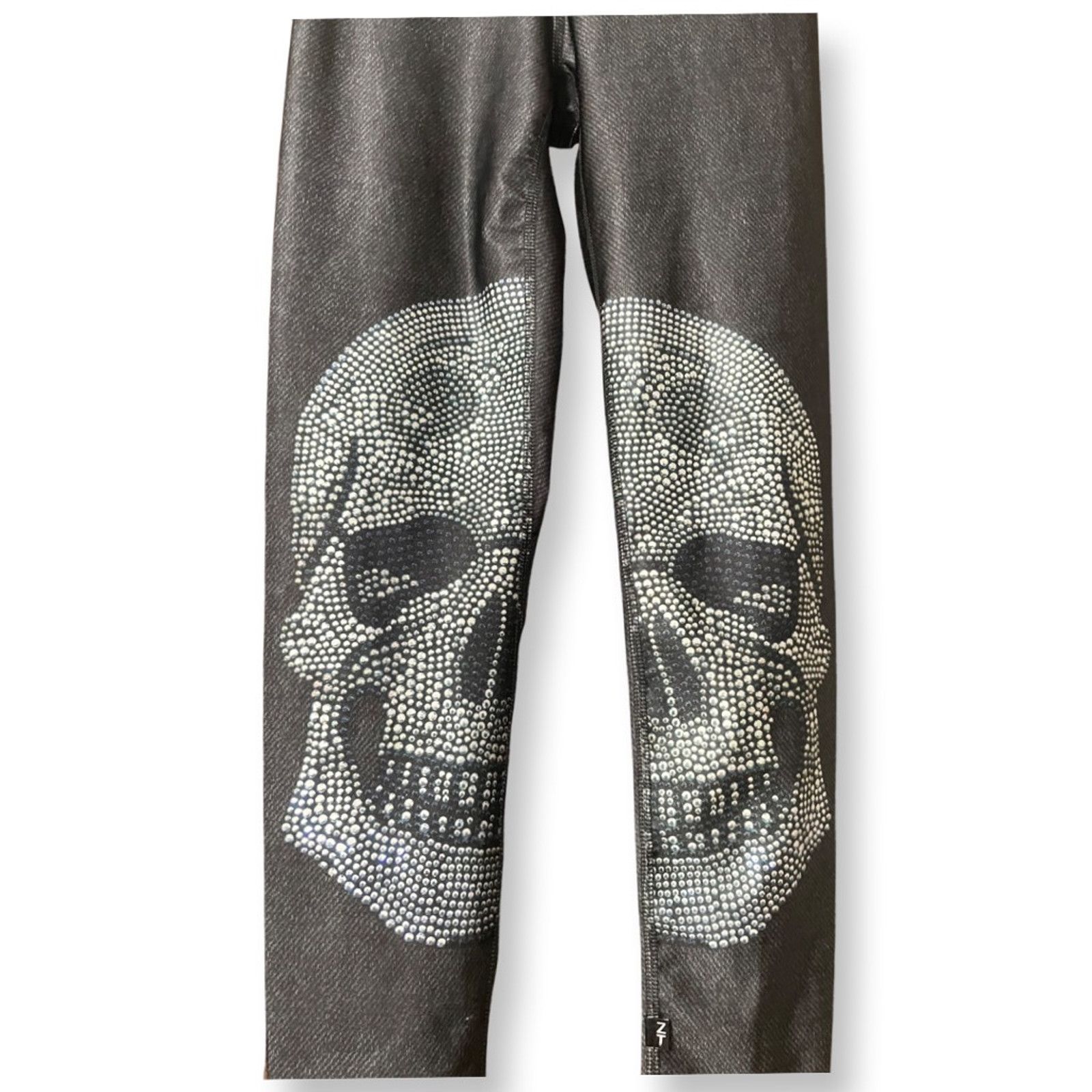 Zara Zara Terez Full Length Leggings Crystal Skull Gray Women's S Size 27" / US 4 / IT 40 - 4 Thumbnail