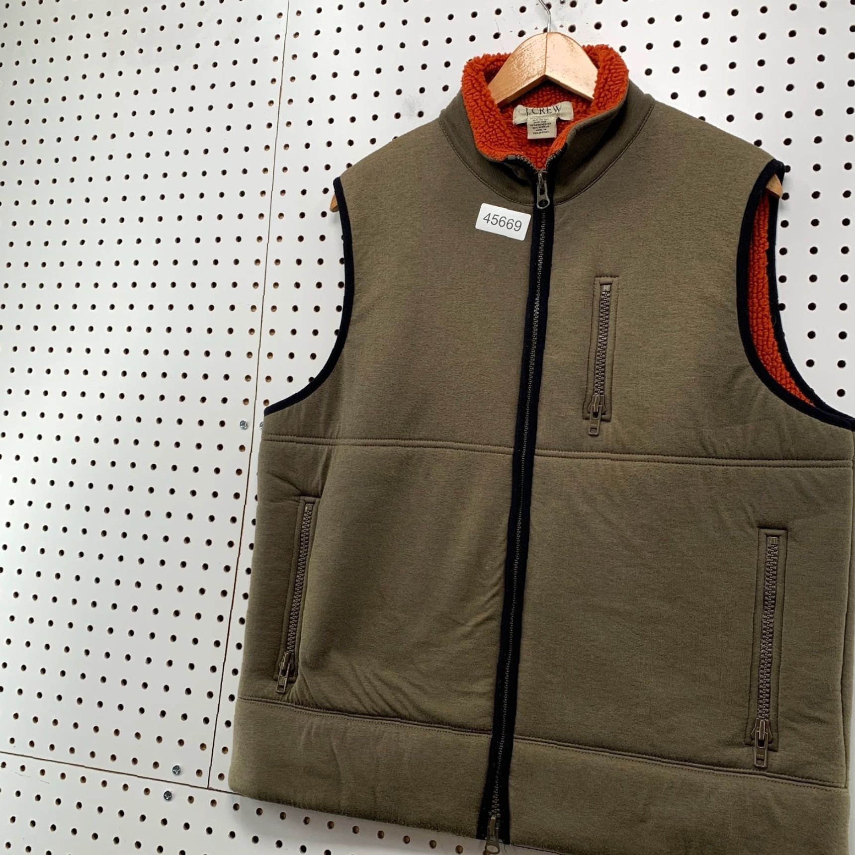 J.Crew J.CREW Vest Mens XL Olive Green Orange Sherpa Lined Jacket Size US XL / EU 56 / 4 - 3 Thumbnail