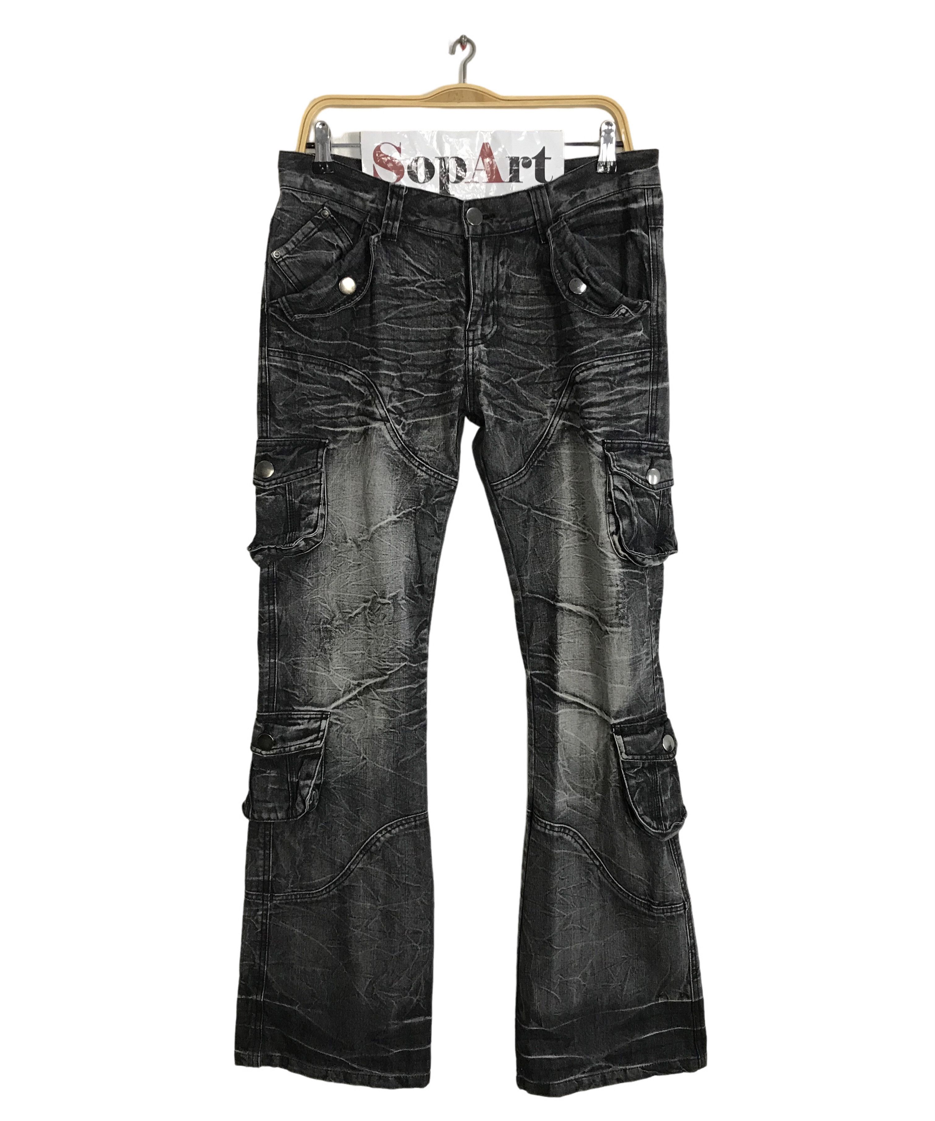Japanese Brand Vtg Topism Super Flared Design Multi Pocket Denim Jeans Size US 32 / EU 48 - 1 Thumbnail
