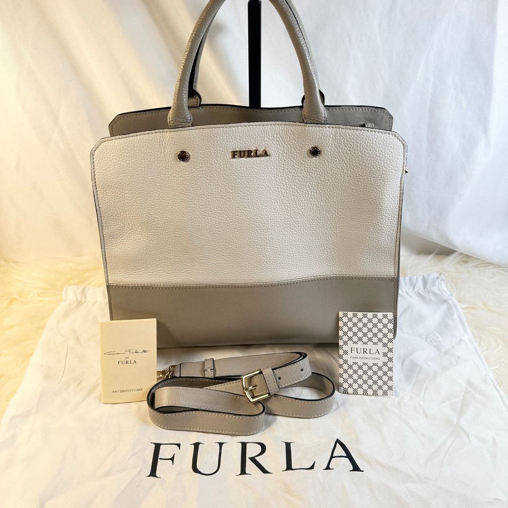 Furla Furla Satchel - Dove Grey/White - NEW w/ Dust Bag & COA Size ONE SIZE - 1 Thumbnail