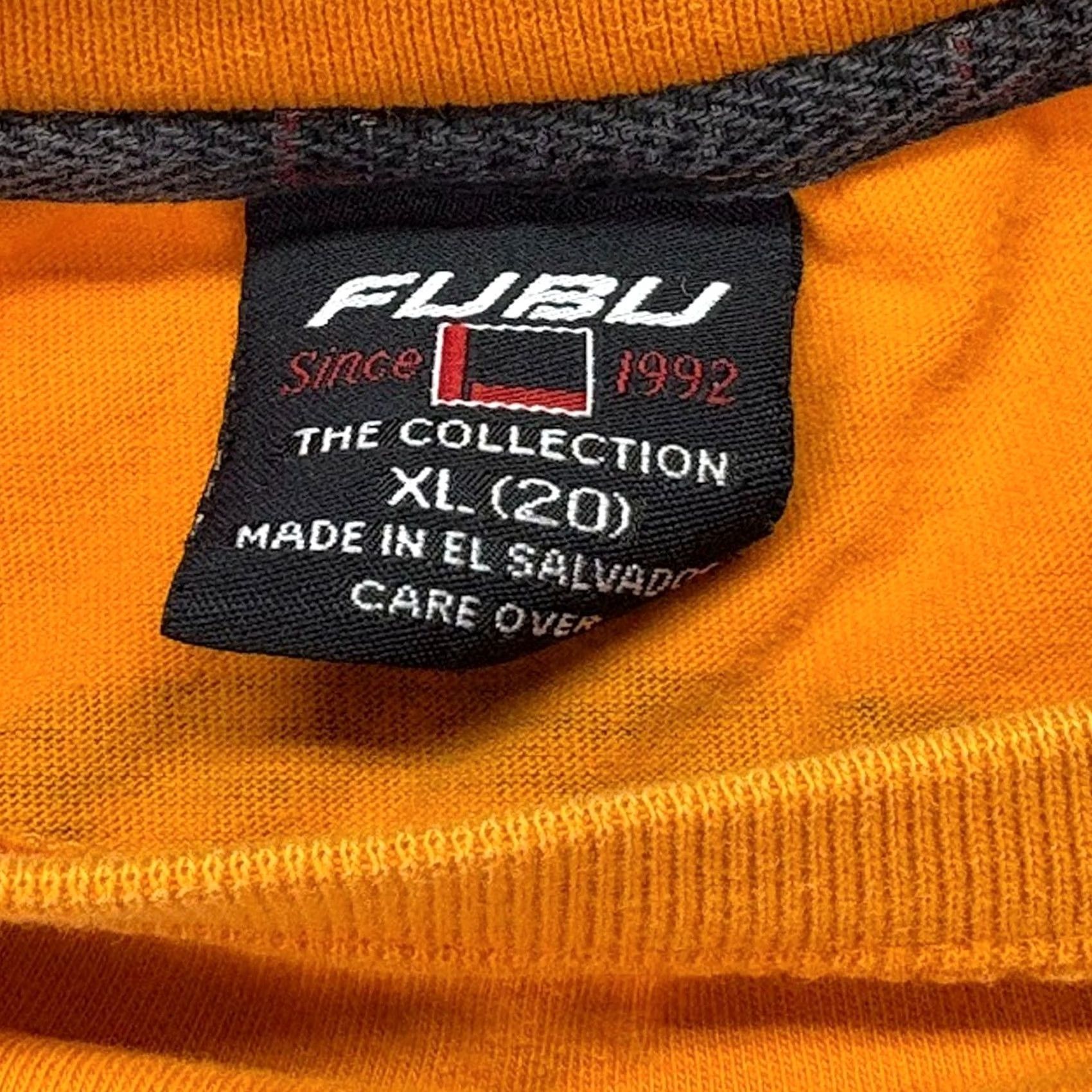 Fubu VINTAGE FUBU Orange T-Shirt Sports Edition XL Crew Neck Graphic Print Mens 90s Hip Hop Size US XL / EU 56 / 4 - 5 Thumbnail
