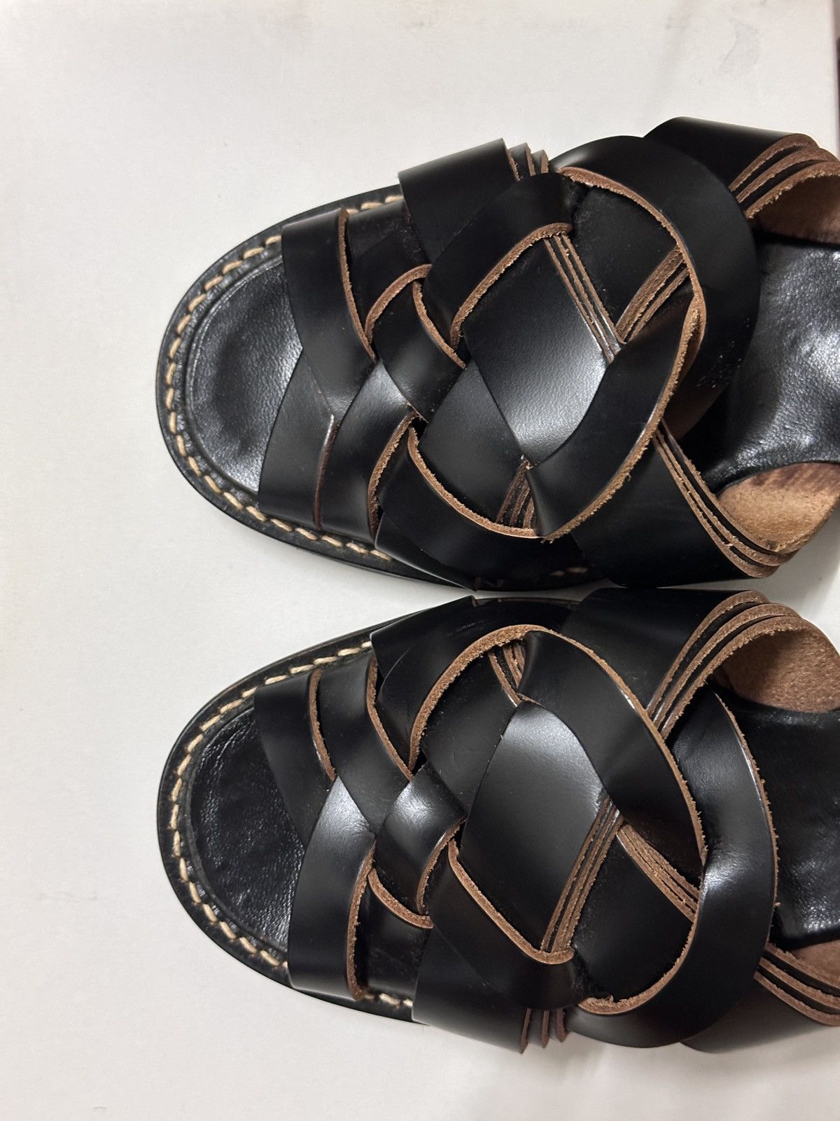 Comme des Garcons Comme des Garçons black woven leather sandals Size US 7 / IT 37 - 2 Thumbnail