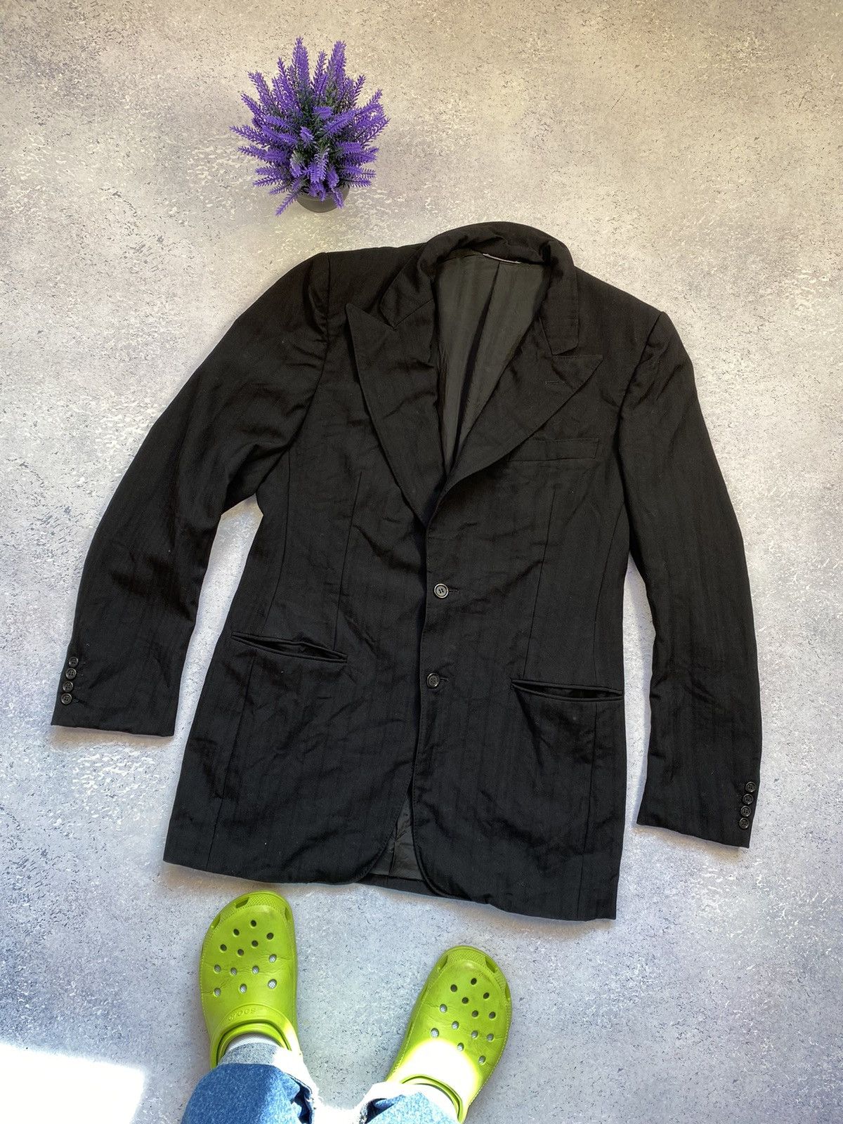 Ermenegildo Zegna Ermenegildo Zegna Black Men’s Blazer Jacket Made in Italy Size US M / EU 48-50 / 2 - 2 Thumbnail