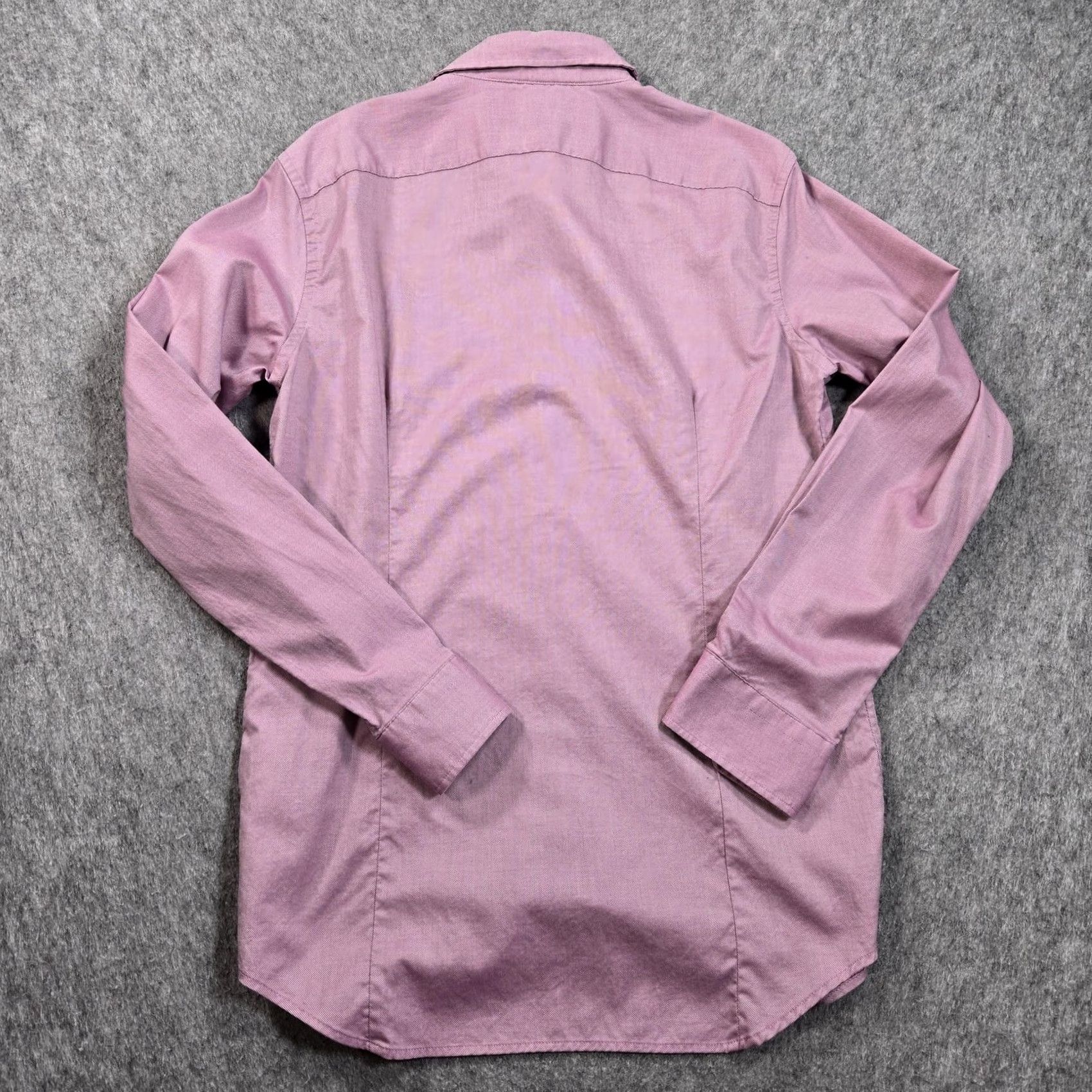 Banana Republic Banana Republic Dress Shirt Mens Medium Purple Solid Grant Fit Supima Cotton LS Size 40R - 4 Thumbnail