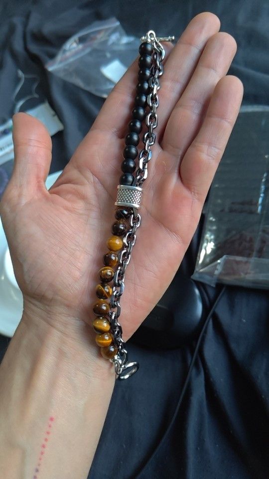 Japanese Brand × Vintage Tiger Eye Stone Beaded Bracelet Size ONE SIZE - 3 Thumbnail