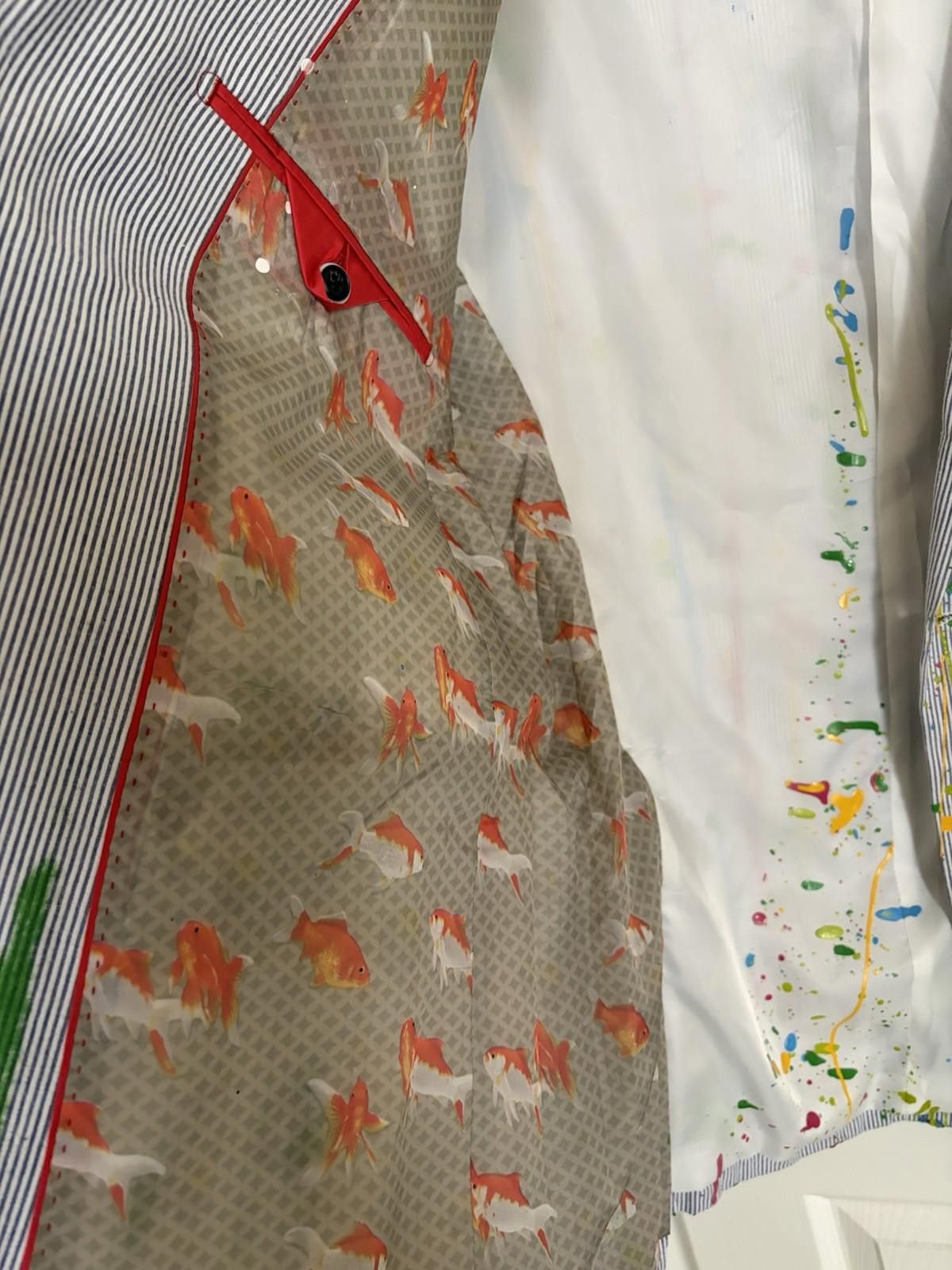 Bespoken Custom Colorful Hand Painted Bespoke Tazio Uomo Blazer Size 42L - 5 Thumbnail