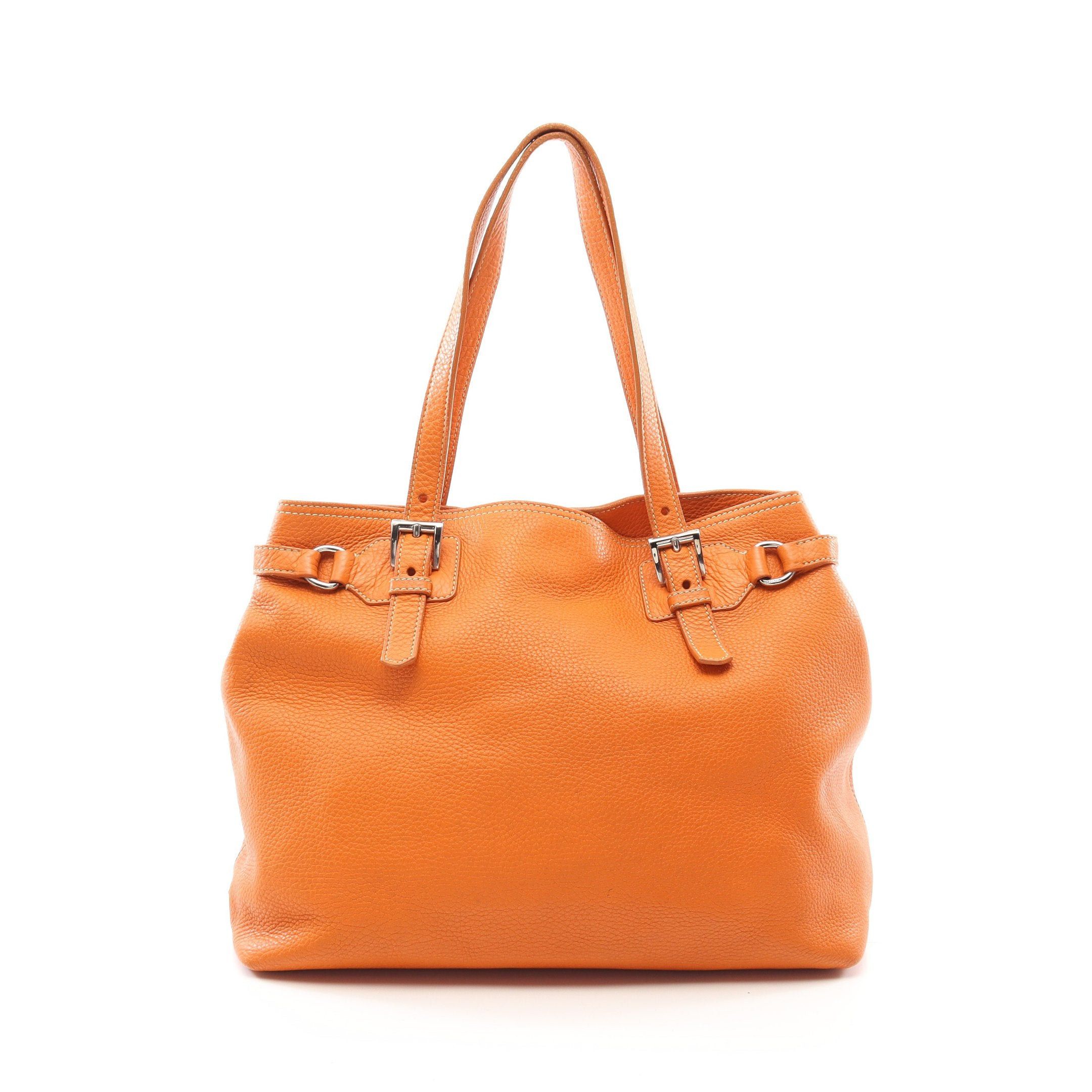 Prada Prada Handbag Tote Bag Leather Orange Size ONE SIZE - 1 Thumbnail