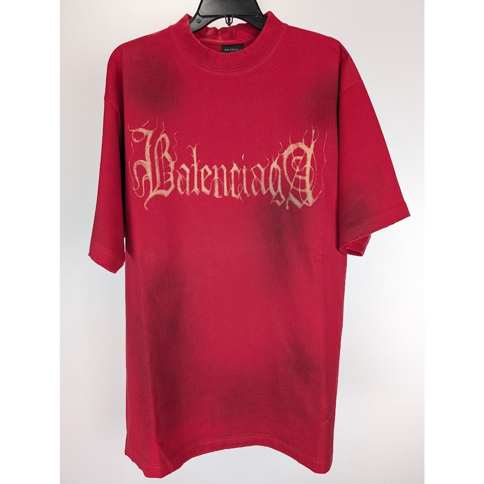 Balenciaga o1rshd1 Heavy Metal Short Sleeve T-Shirt in Red Size US S / EU 44-46 / 1 - 2 Thumbnail
